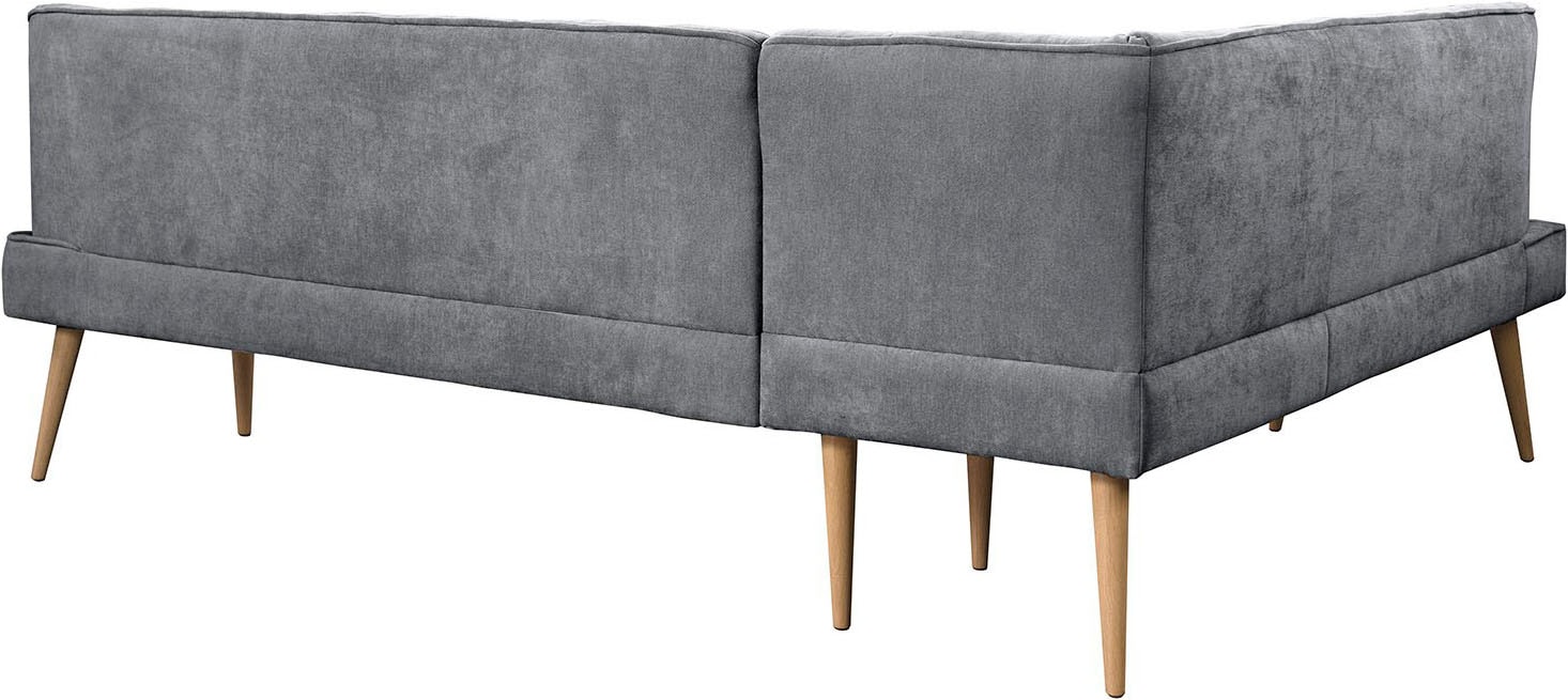 exxpo - sofa fashion Eckbank »Latte« moderne Sitz- und Rückensteppung, bequem und elegant, hoher Holzfuss