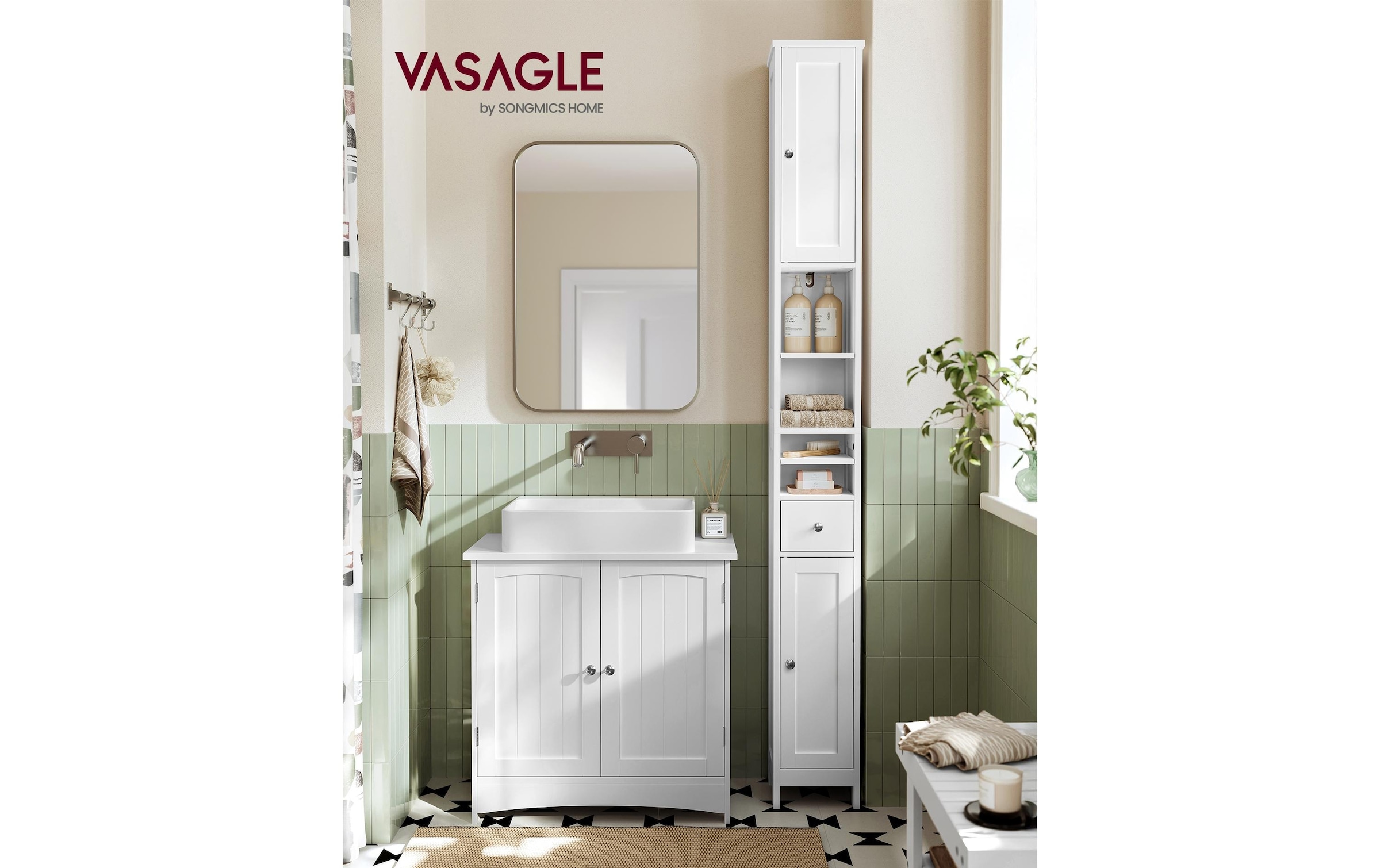 VASAGLE Commode »Landhausstil 21,4 x 180 cm«
