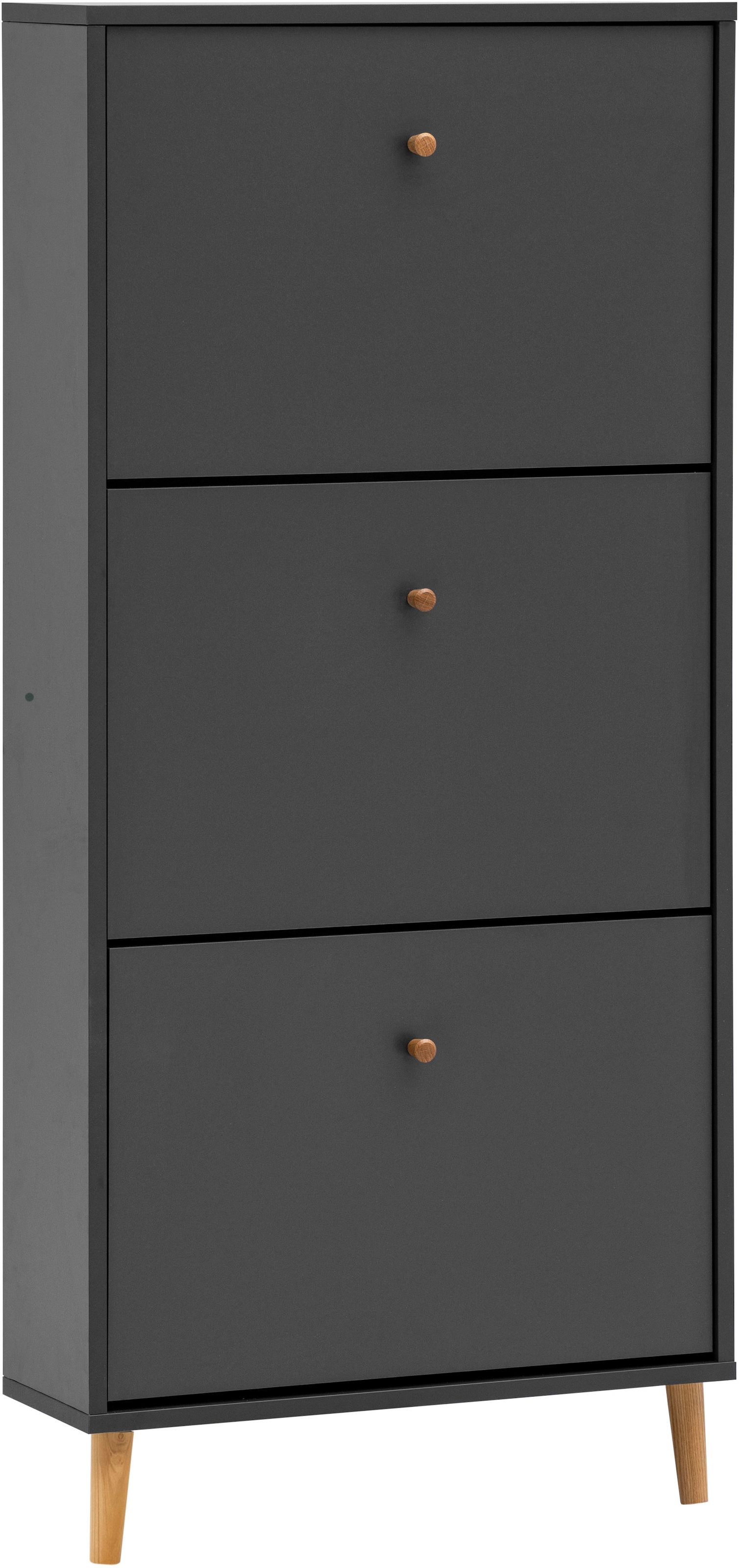 Image of Schildmeyer Schuhschrank "Bjarne, Breite 59 cm" Griffe und Möbelfüsse aus Massivholz, Platz für bis zu 9 Paar Schuhe