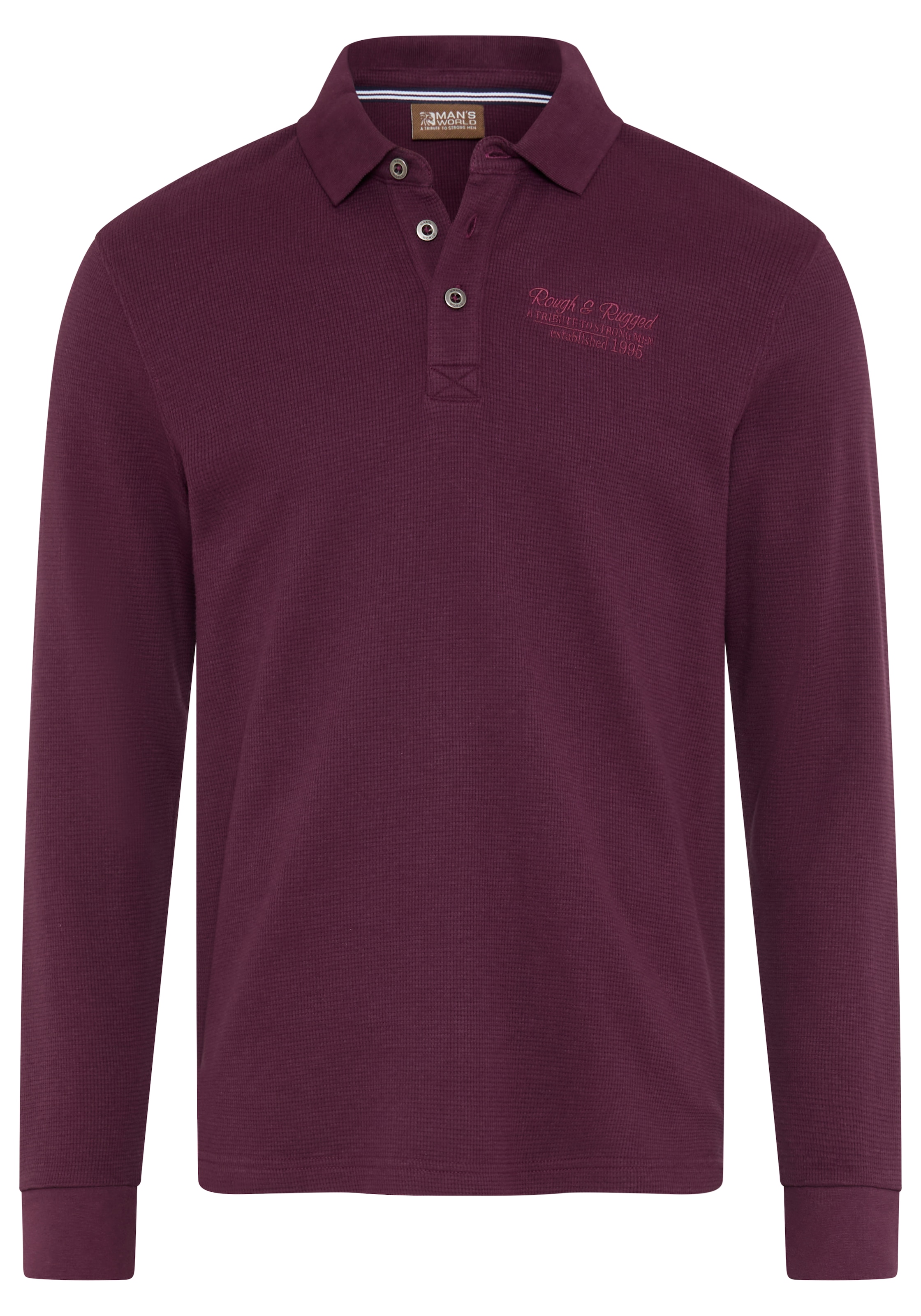 Man's World Poloshirt normale Passform, mit Langarm, klassischer Stil