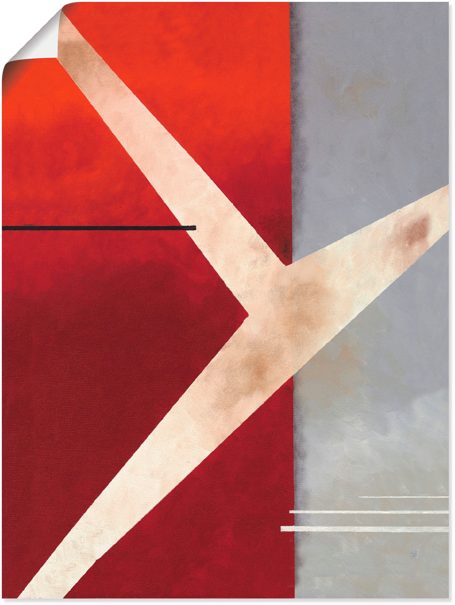 Wandbild »Abstrakt in rot-grau«, Gegenstandslos, (1 St.), als Leinwandbild, Poster in...
