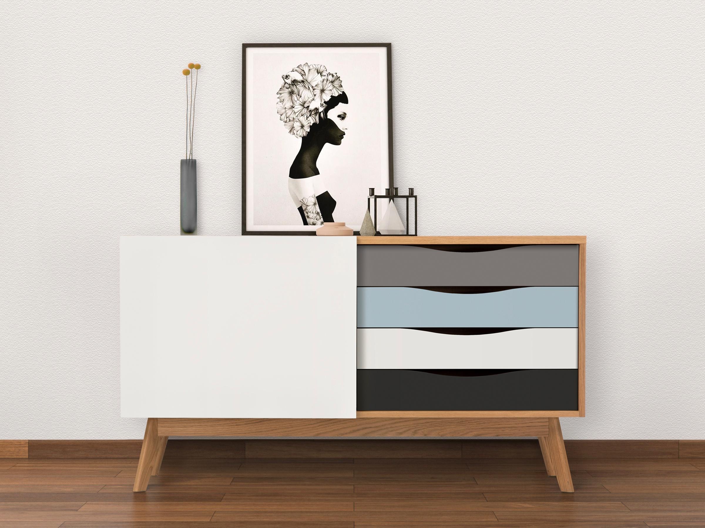 Image of Woodman Sideboard »Hilla«, Breite 130 cm, im angesagten skandinavischen Look, Fussrahmen aus massiver Eiche bei Ackermann Versand Schweiz