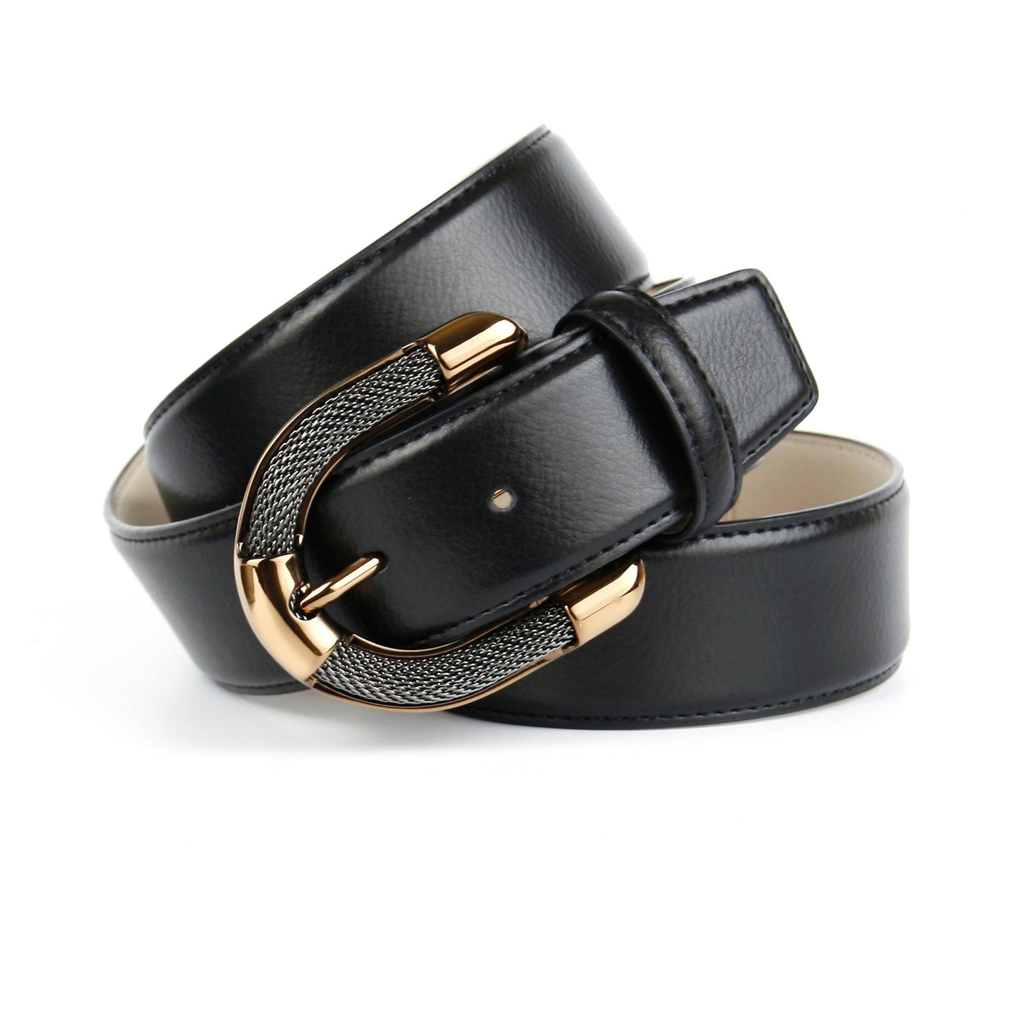 Image of Anthoni Crown Ledergürtel, mit aufwendiger goldfarbener Schmuck-Schliesse, bombiert bei Ackermann Versand Schweiz