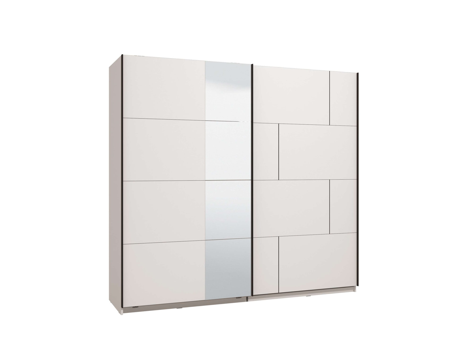 Home affaire Schwebetürenschrank »Aleria Schiebetürenschrank, Kleiderschrank, Wäscheschrank, Garderobe« mit Spiegel, 2 Metallkleiderstangen, in 2 Farben, Breite 220