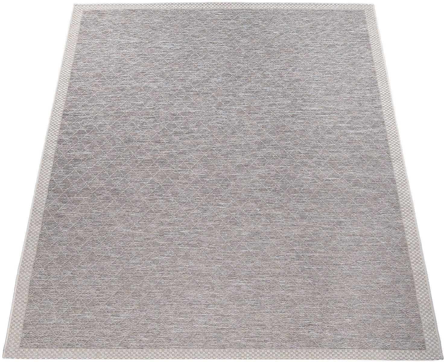 Paco Home Teppich »Vancouver Bordüre, Flachgewebe, jetzt meliert, 163«, Muster, Rauten rund, kaufen Outdoor geeignet