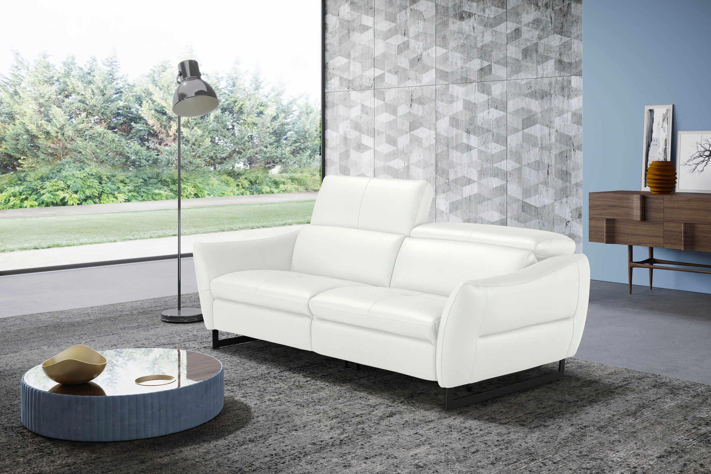 Egoitaliano 2,5-Sitzer »Dafne, elegantes Designsofa mit hohem Sitzkomfort«, wahlw. mit elektrischer Relaxfunktion, Kopfteile manuell verstellbar