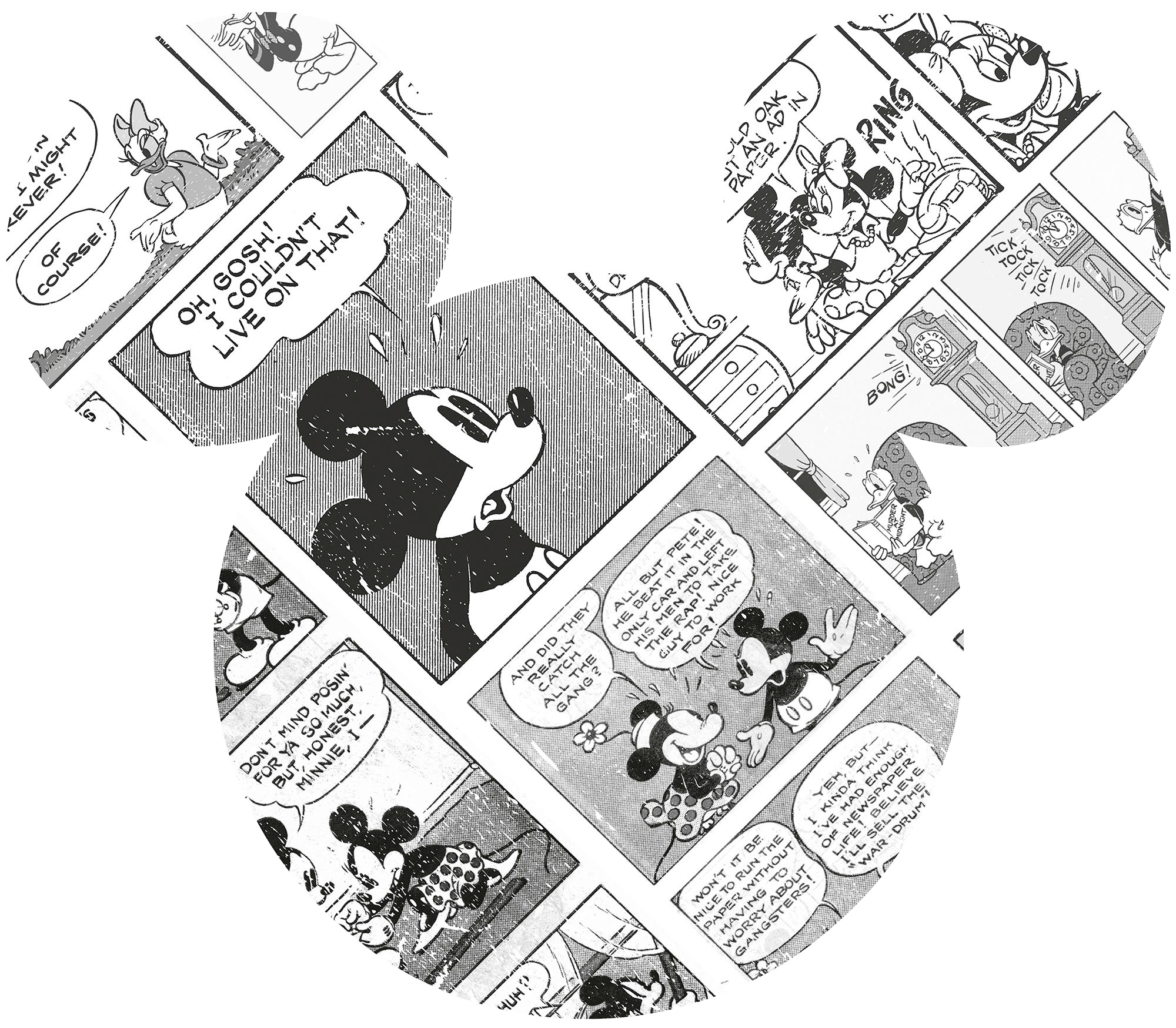 Image of Komar Vliestapete "Vlies selbstklebend - Mickey Head Comic Cartoon - Grösse 125 x 125 cm" bedruckt glatt Kinderzimmer