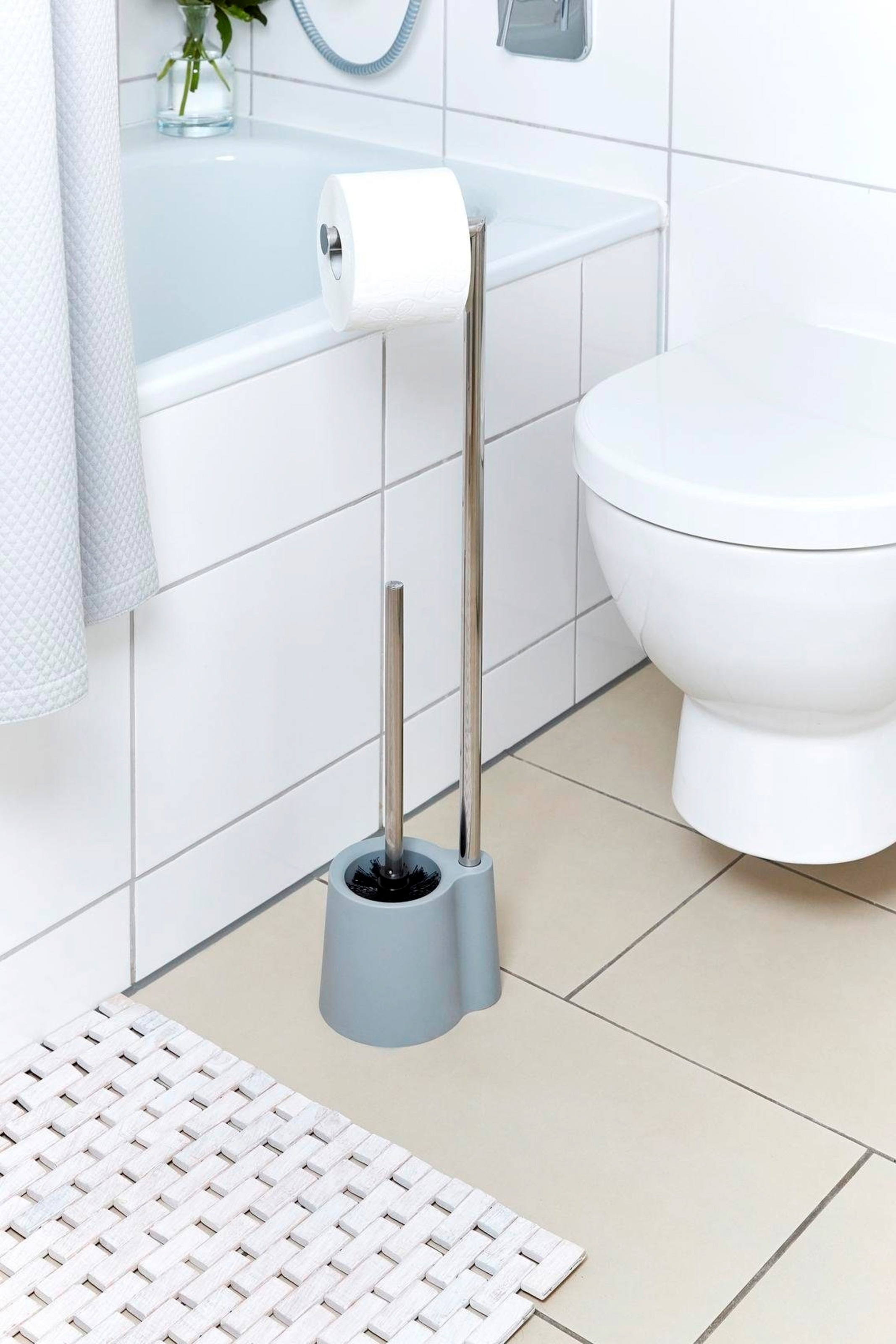 WENKO WC-Garnitur »Avola«, aus Polypropylen-Edelstahl, Stand WC-Garnitur