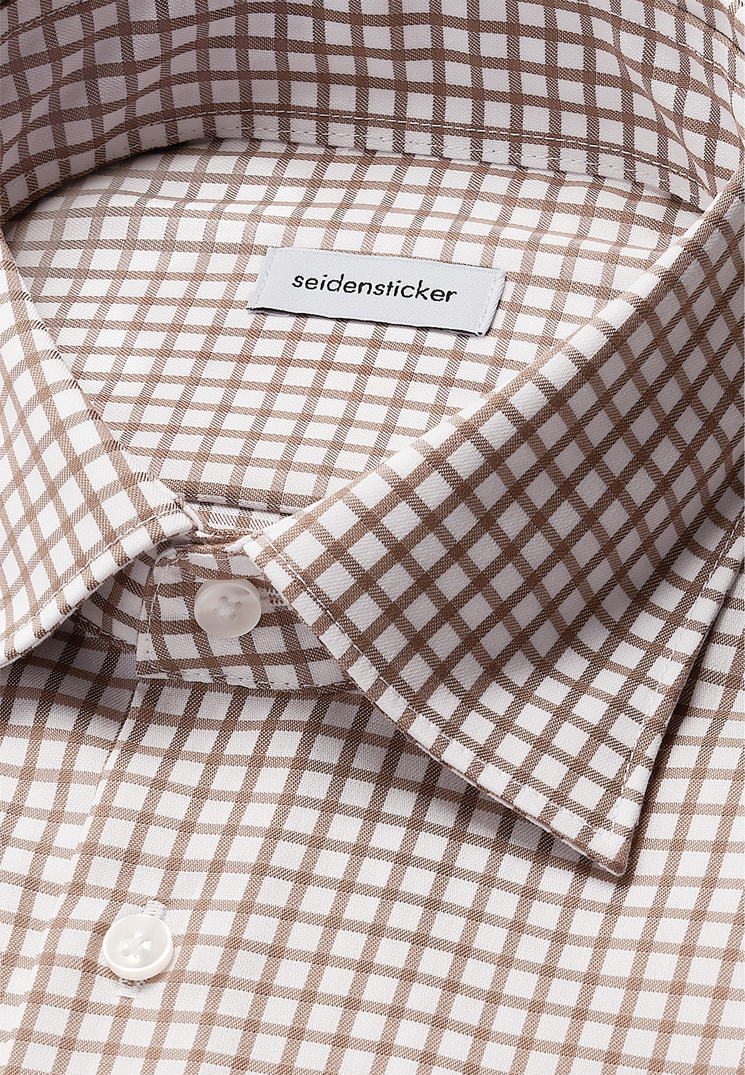 seidensticker Businesshemd »Schwarze Rose« Regular 1/1 Covered-Button-Down-Kragen Karo