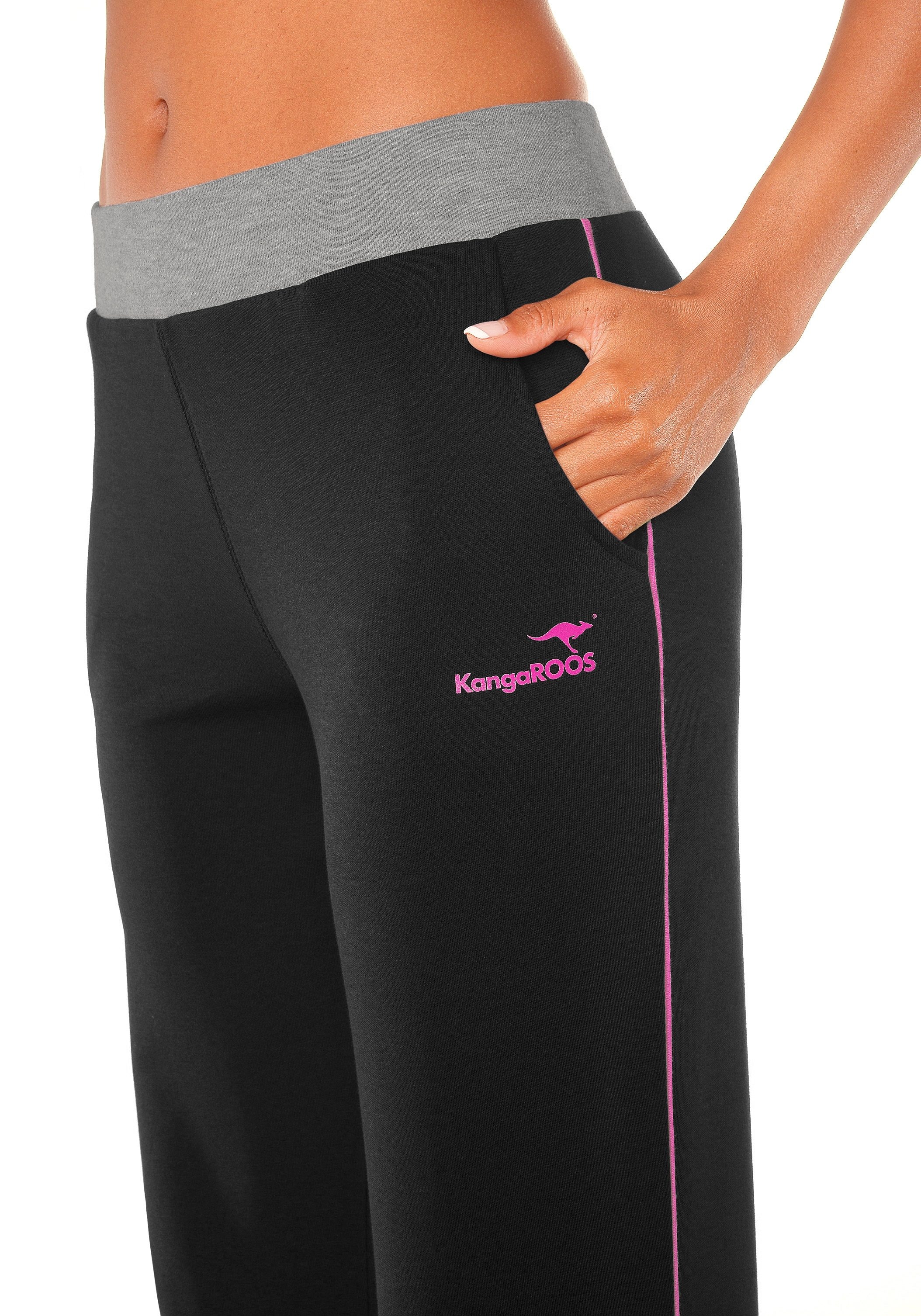 KangaROOS Relaxhose, mit breitem Bund, Loungewear, Loungeanzug