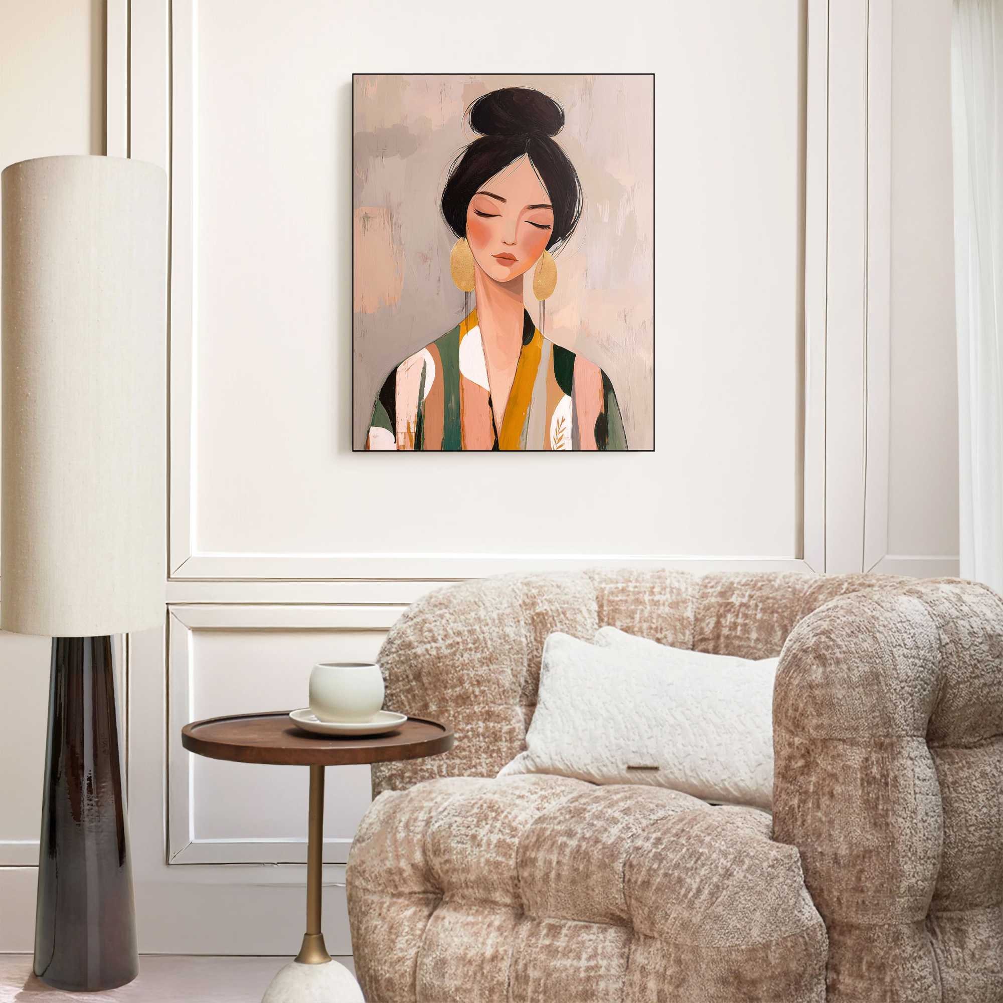 Image of Reinders Wandbild "Stille Schönheit" Menschen 1 Stk. tlg. Wohnzimmer - Rosa - MDF - Frauen - 50x40 cm
