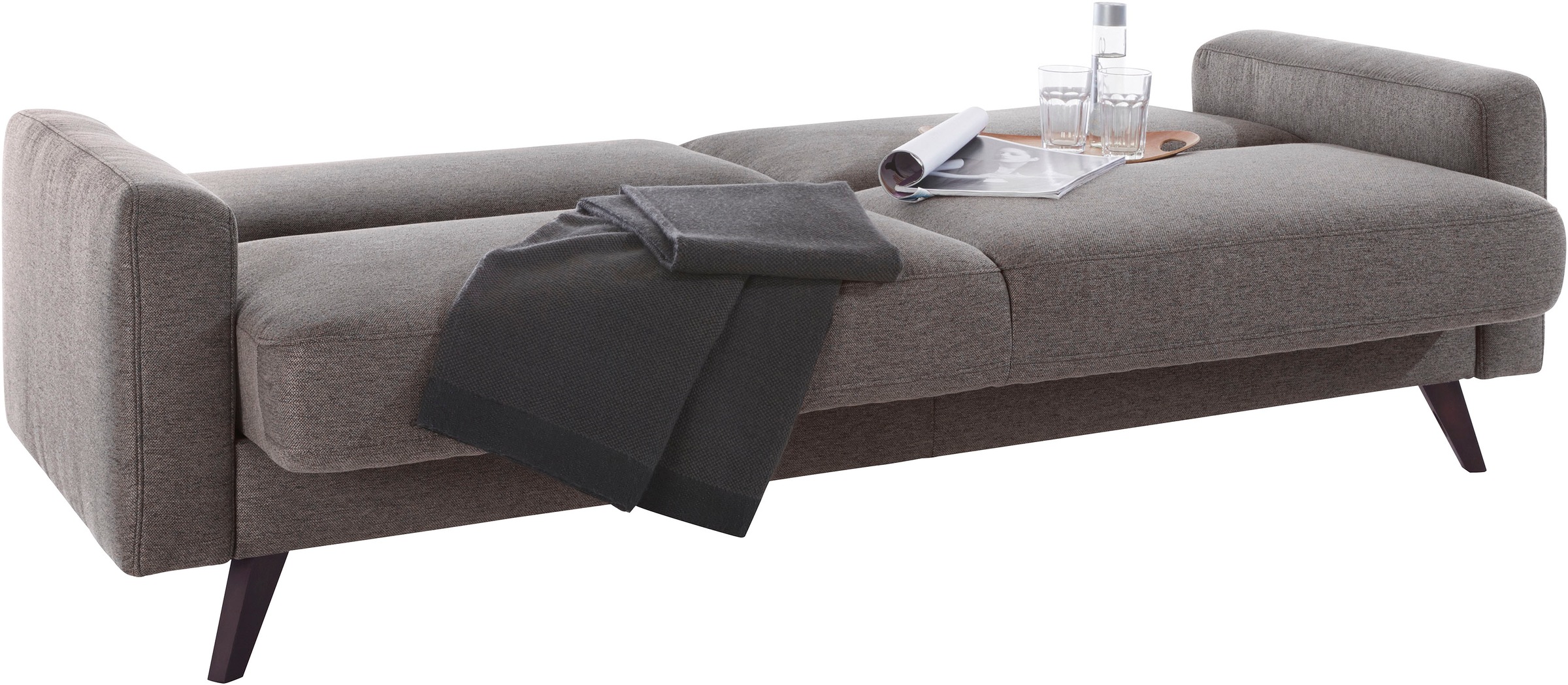 exxpo - sofa fashion 3-Sitzer »Samso, elegant und bequem, toller Sitzkomfort, Schlafsofa« Kippcouch, inklusive Bettfunktion und Bettkasten, Komfortsitzhöhe 49cm