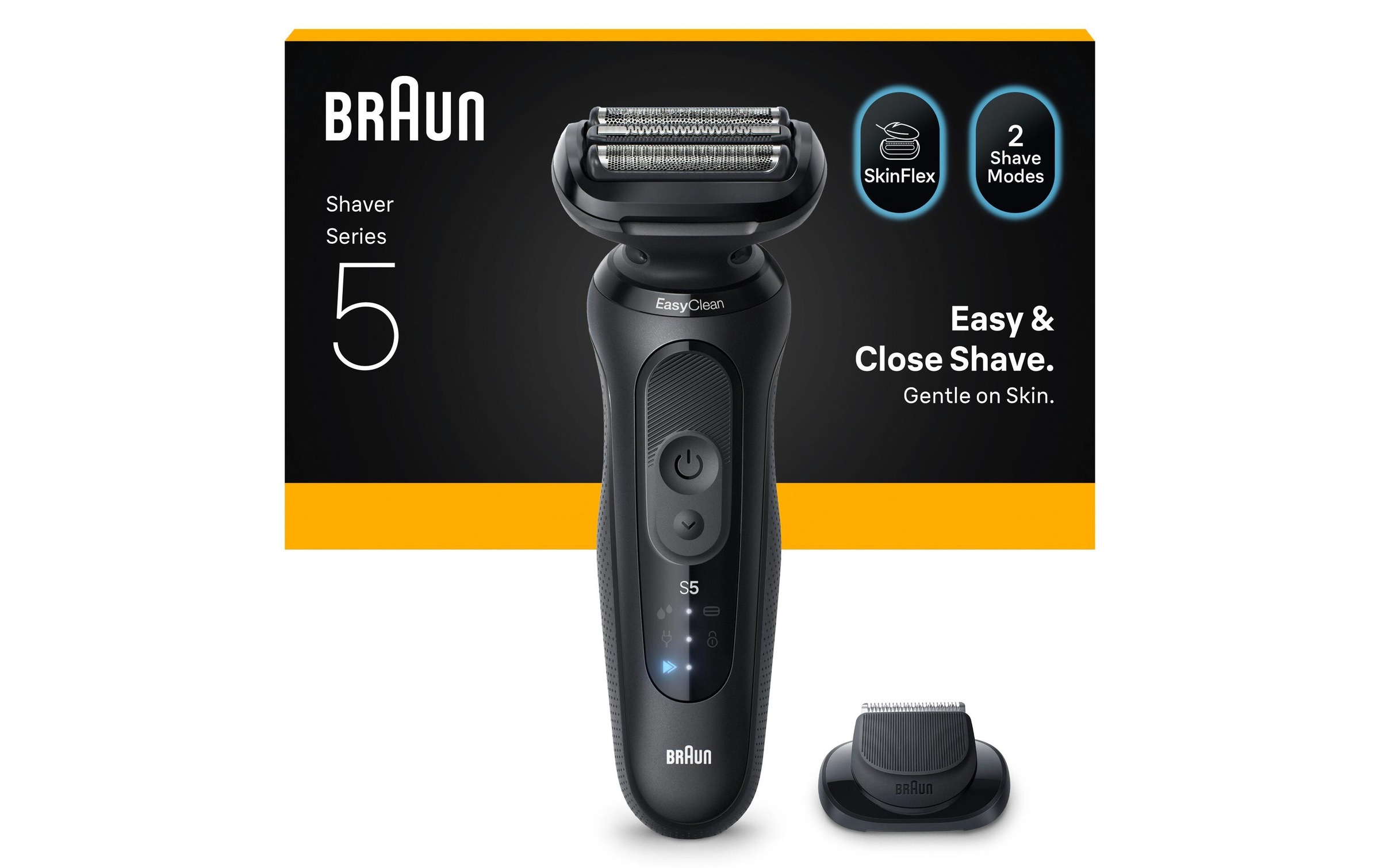 Image of Braun Elektrorasierer "Series 5 52-N1200s" 1 Stk. Aufsätze 100% wasserdicht, Präzisionstrimmer-Aufsatz, Bis zu 50 Min
