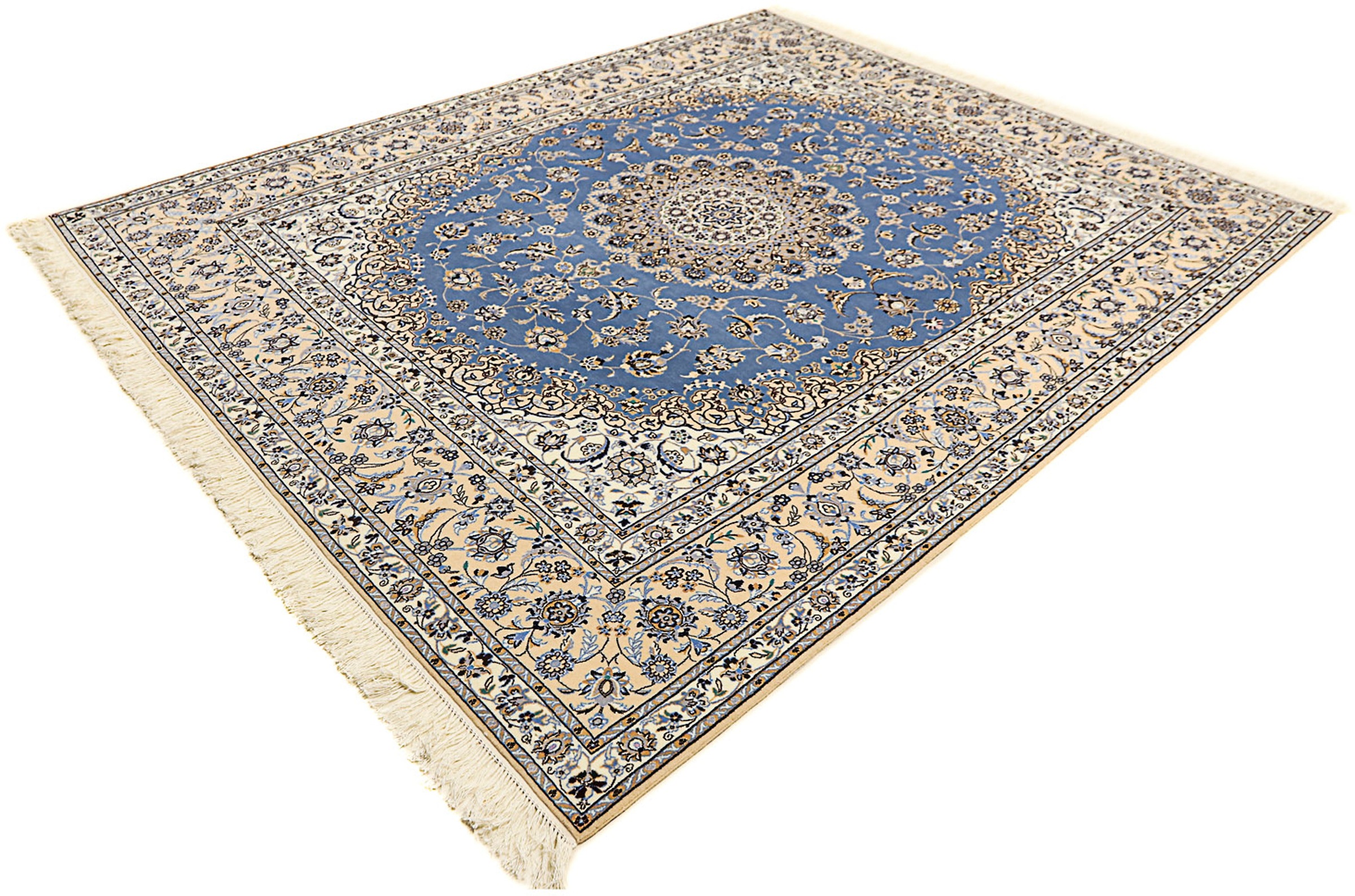 Image of morgenland Orientteppich »Perser - Nain - Premium - 255 x 206 cm - blau«, rechteckig, 6 mm Höhe, Wohnzimmer, Handgeknüpft, Einzelstück mit Zertifikat bei Ackermann Versand Schweiz