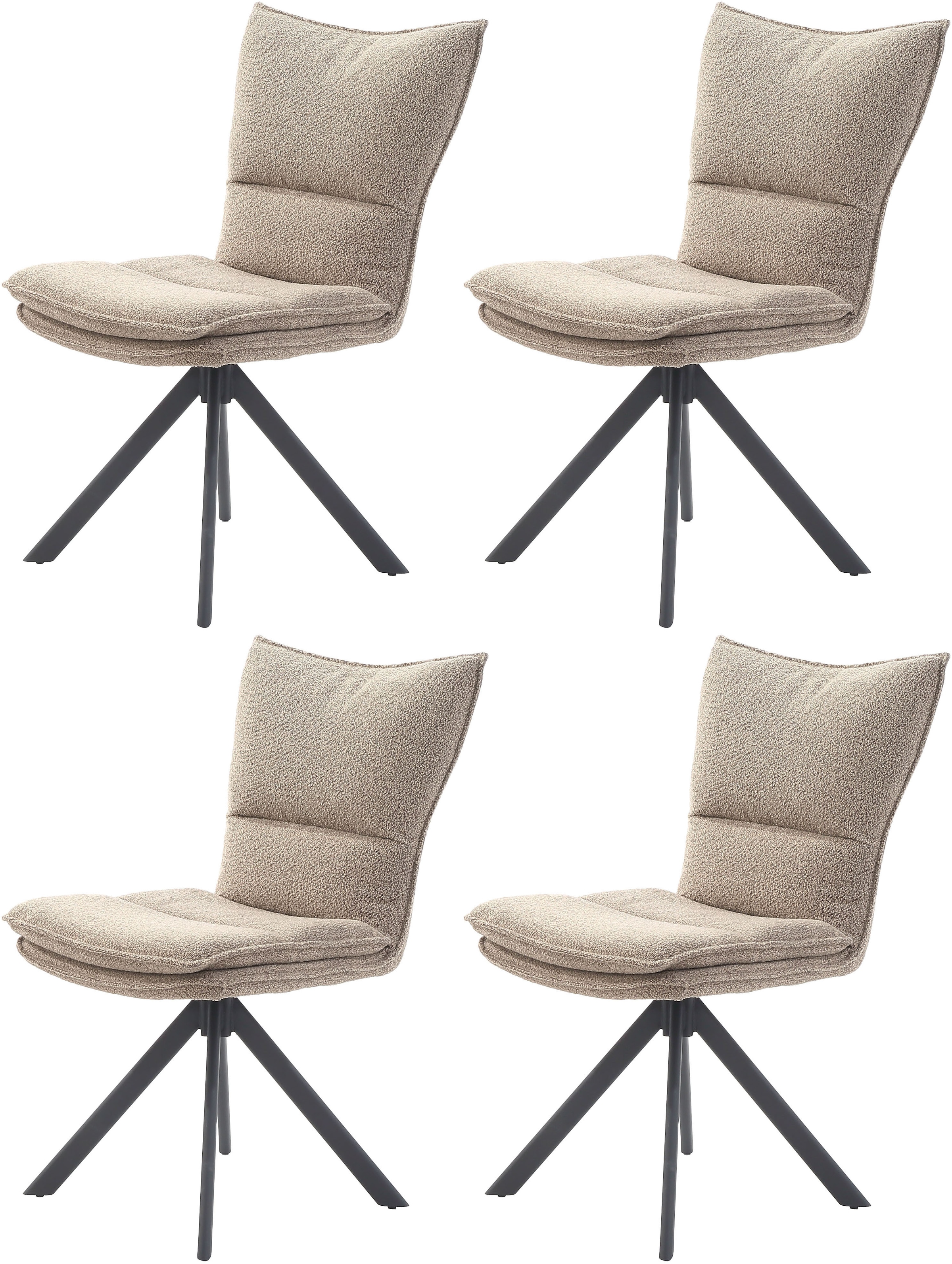 Jockenhöfer Gruppe Essgruppe »Thilo/Florina, Sitzgruppe (Set, 5-tlg, 1 Tisch und 4 Stühle)« 5 tlg. Tisch Durchmesser 120 cm, Wildeiche,  Stühle 360° drehbar