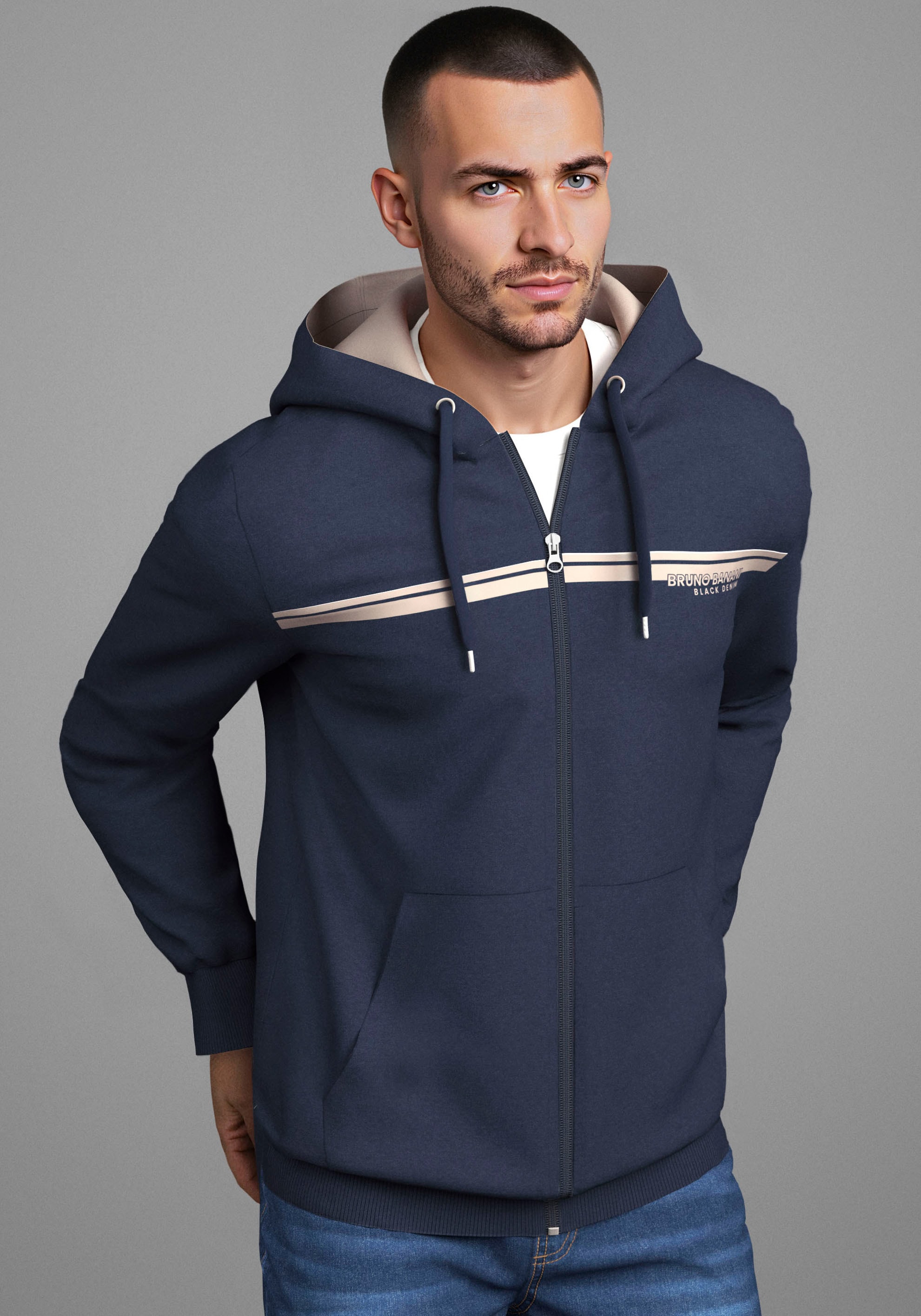 Bruno Banani Veste sweat moderner Brustprint