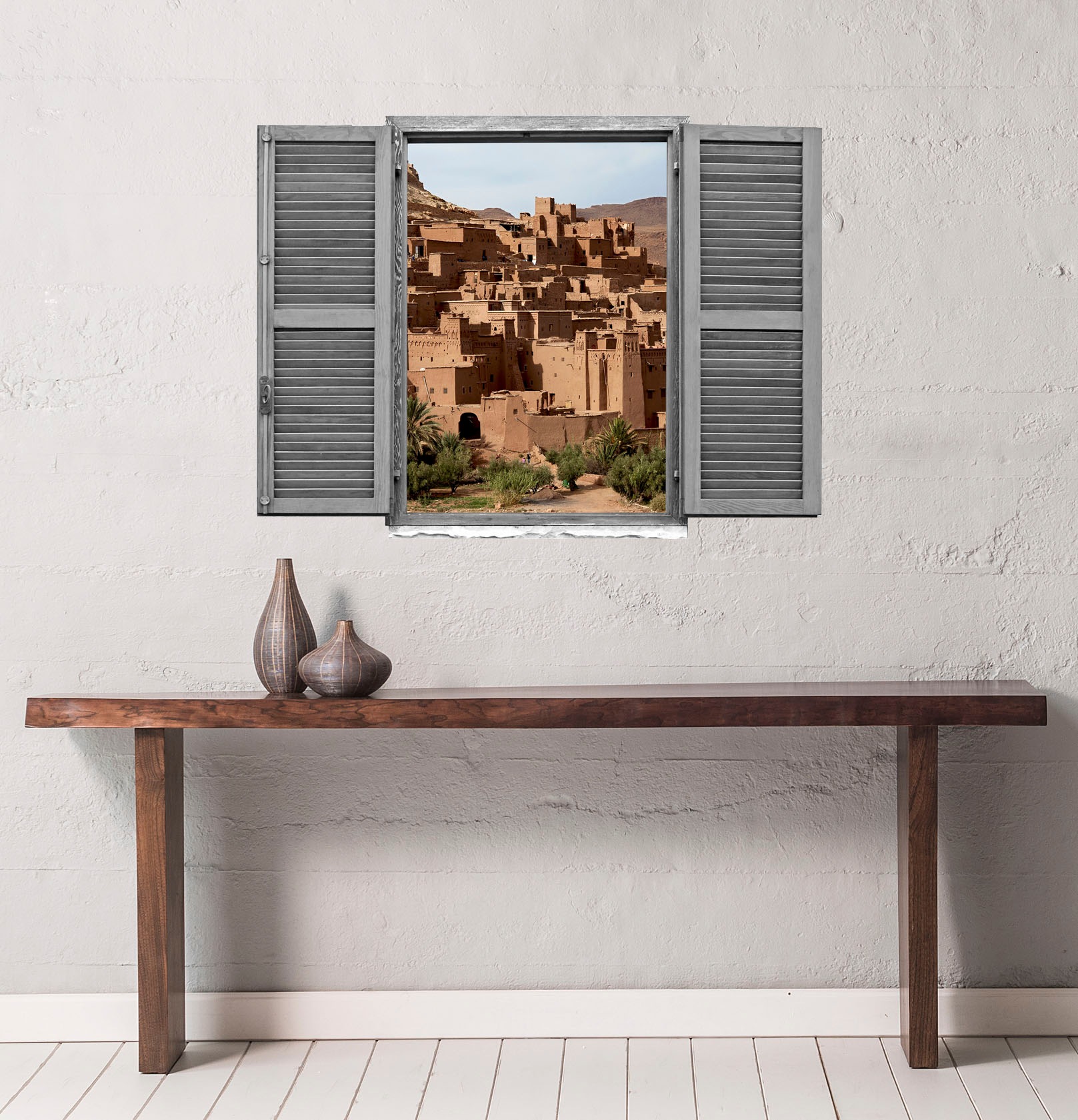 queence Wandtattoo »Stadt« Wandsticker, Wandbild, selbstklebend, 3D, Fenster