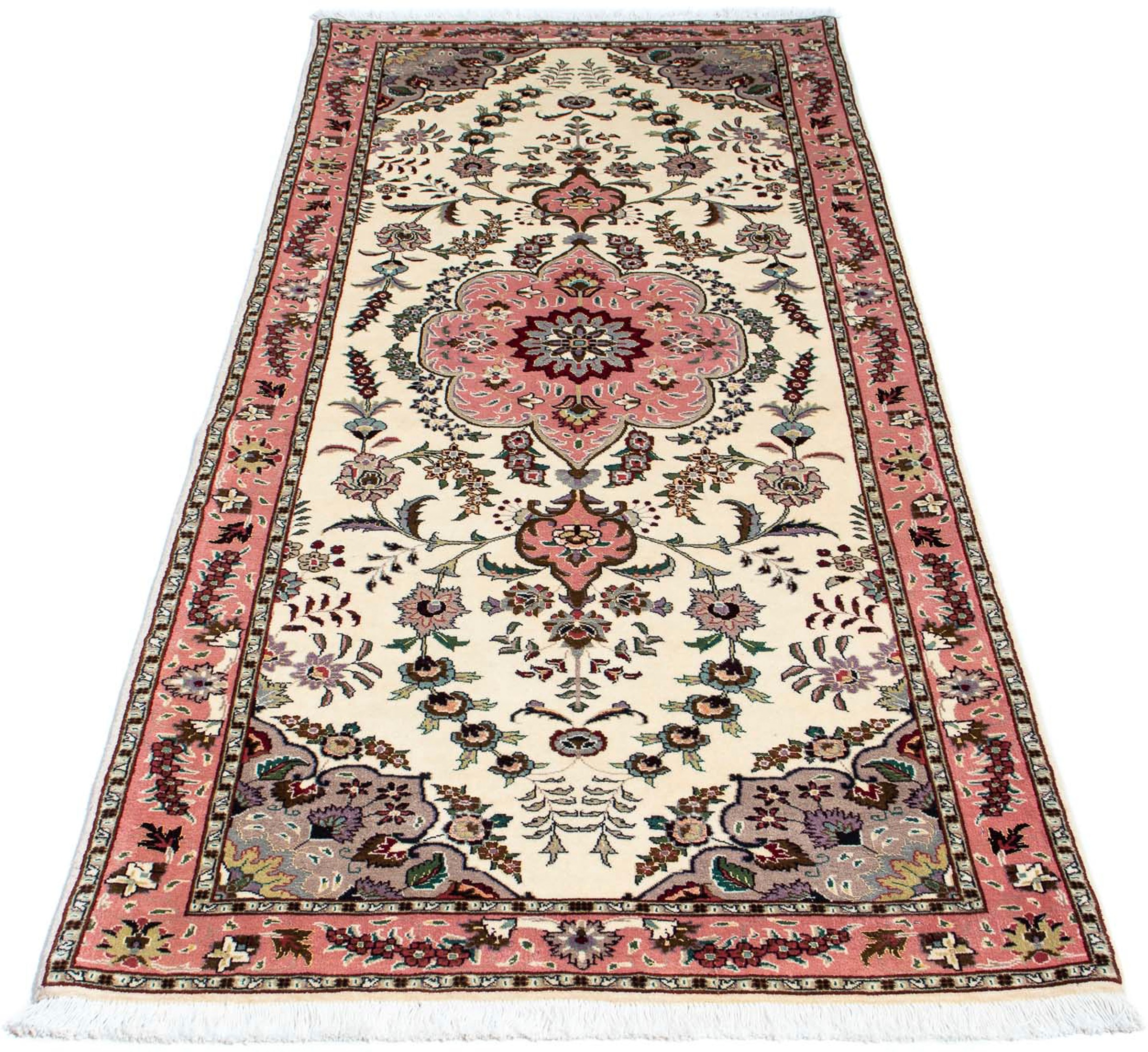 Image of morgenland Orientteppich »Perser - Täbriz - Royal - 202 x 82 cm - beige«, rechteckig, 7 mm Höhe, Wohnzimmer, Handgeknüpft, Einzelstück mit Zertifikat bei Ackermann Versand Schweiz