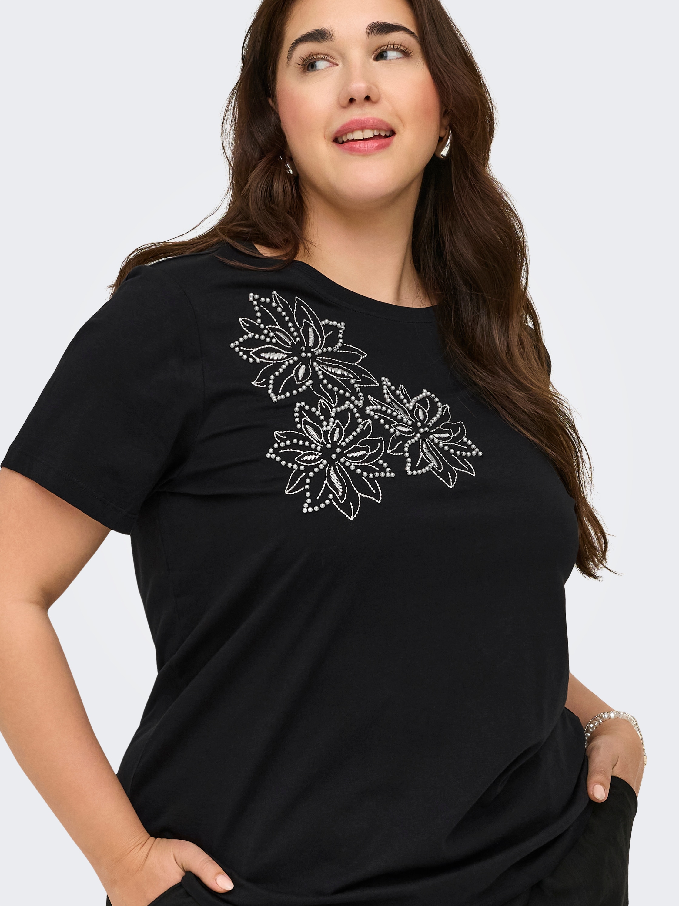 ONLY CARMAKOMA Rundhalsshirt »CARTIMON LIFE S/S O-NECK REG FIT TEE JRS«