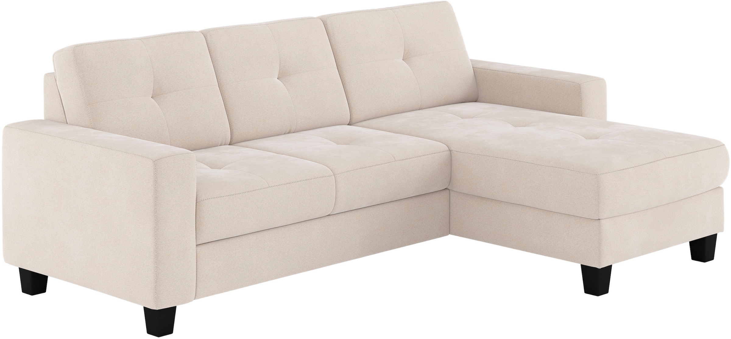 Places of Style Ecksofa »Varese L-Form«, wahlweise mit Bettfunktion und Bettkasten