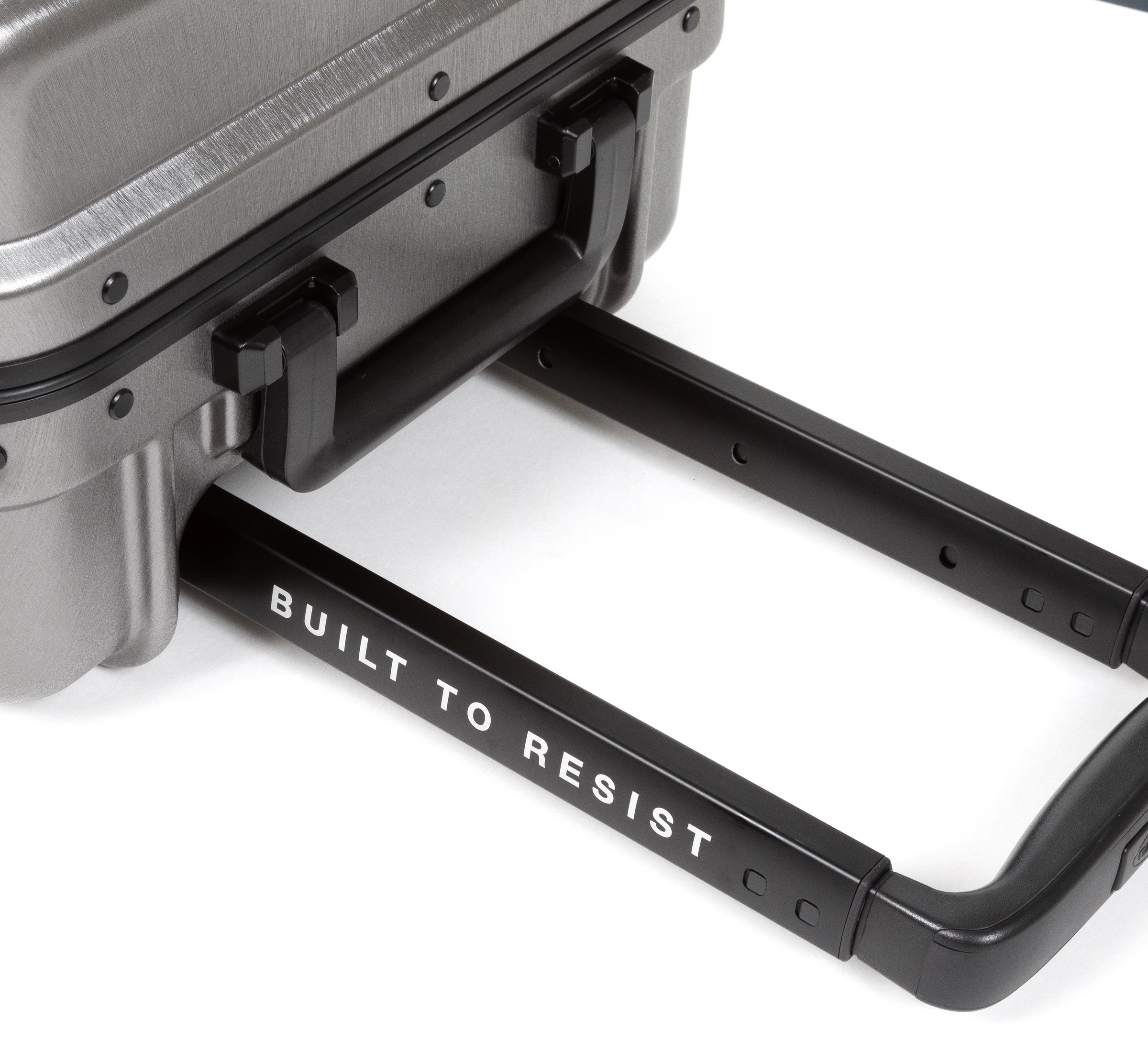 Eastpak Hartschalen-Trolley »RESIST'R CASE S BRUSHED METAL mit 30 Jahren Garantie«, 4 Rollen, Reisegepäck Handgepäck-Koffer TSA-Zahlenschloss