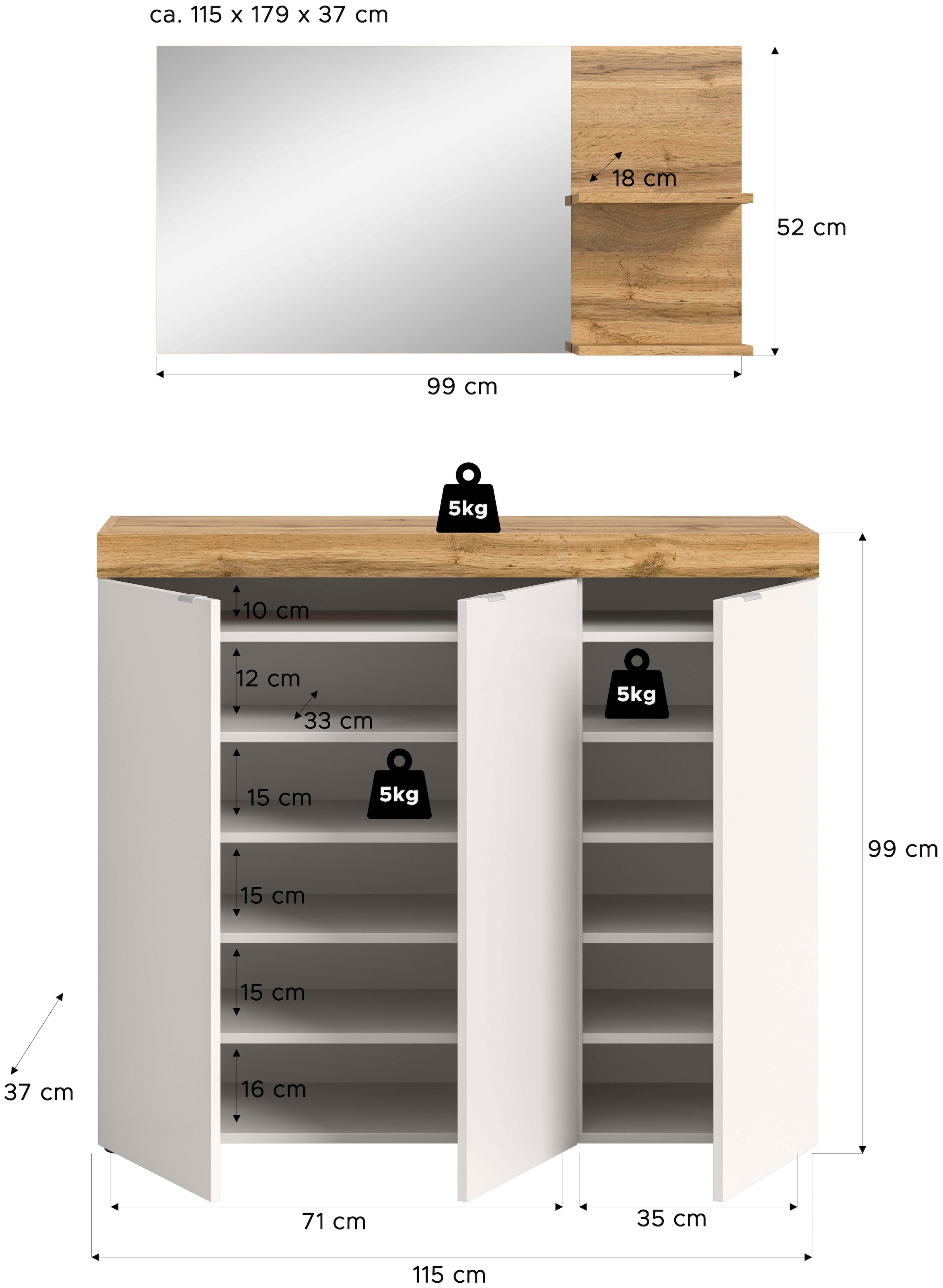 GOODproduct Garderoben-Set »MAMBO II, 2-teilig, hängend oder stehend montierbar« 2 Stk. tlg.