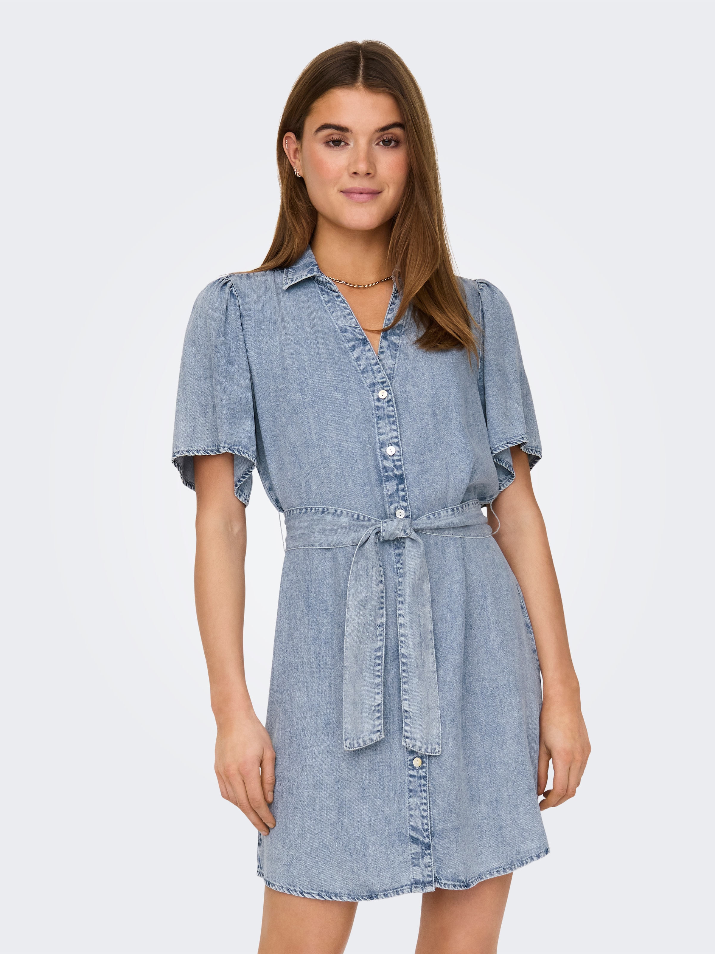 Image of ONLY Jeanskleid "ONLHELENA SS BELTED DNM DRESS QYT" Viskose, regular fit