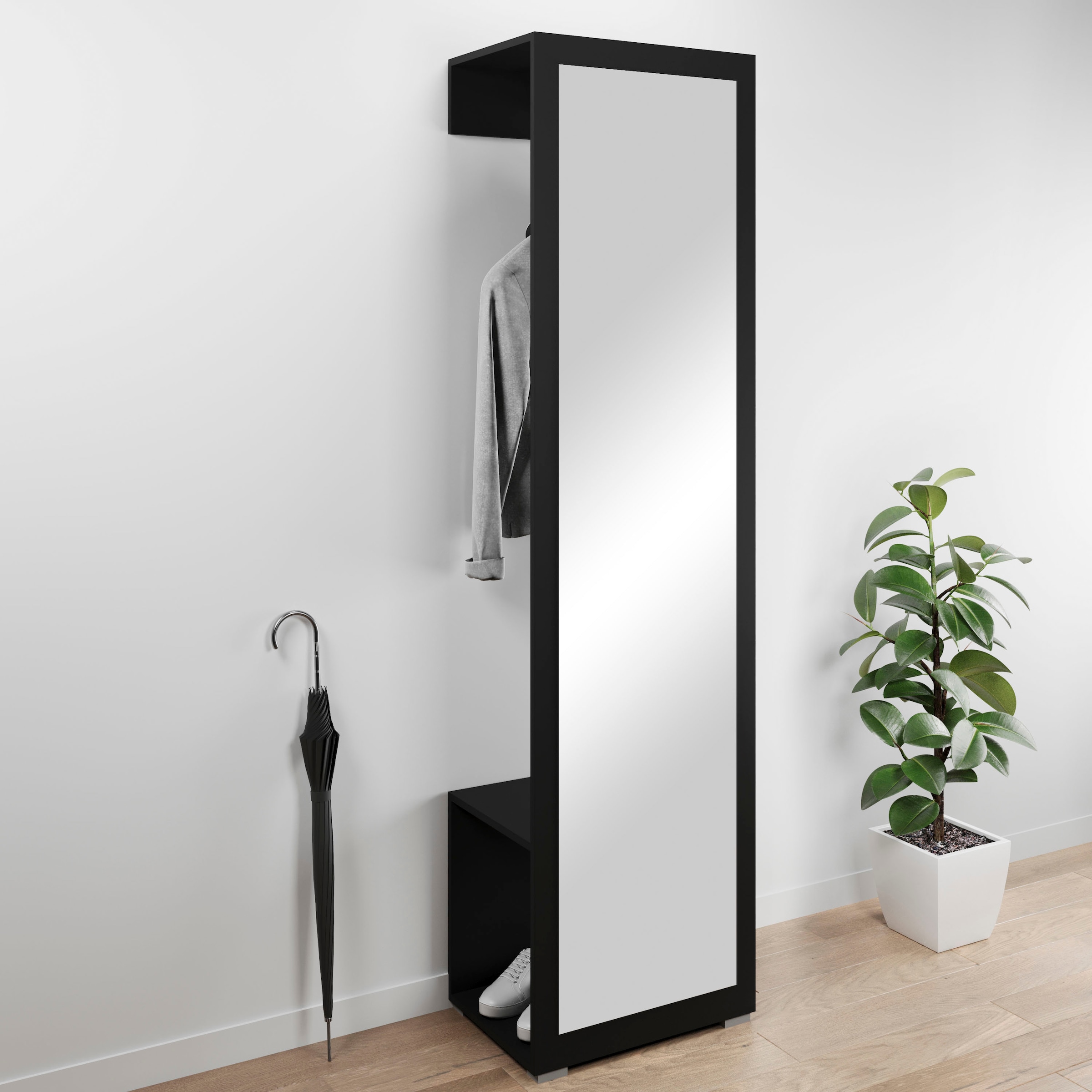 GOODproduct Garderobenschrank »Paris« moderne Garderobenschrank 190cm, mit Kleiderstange und Frontspiegel