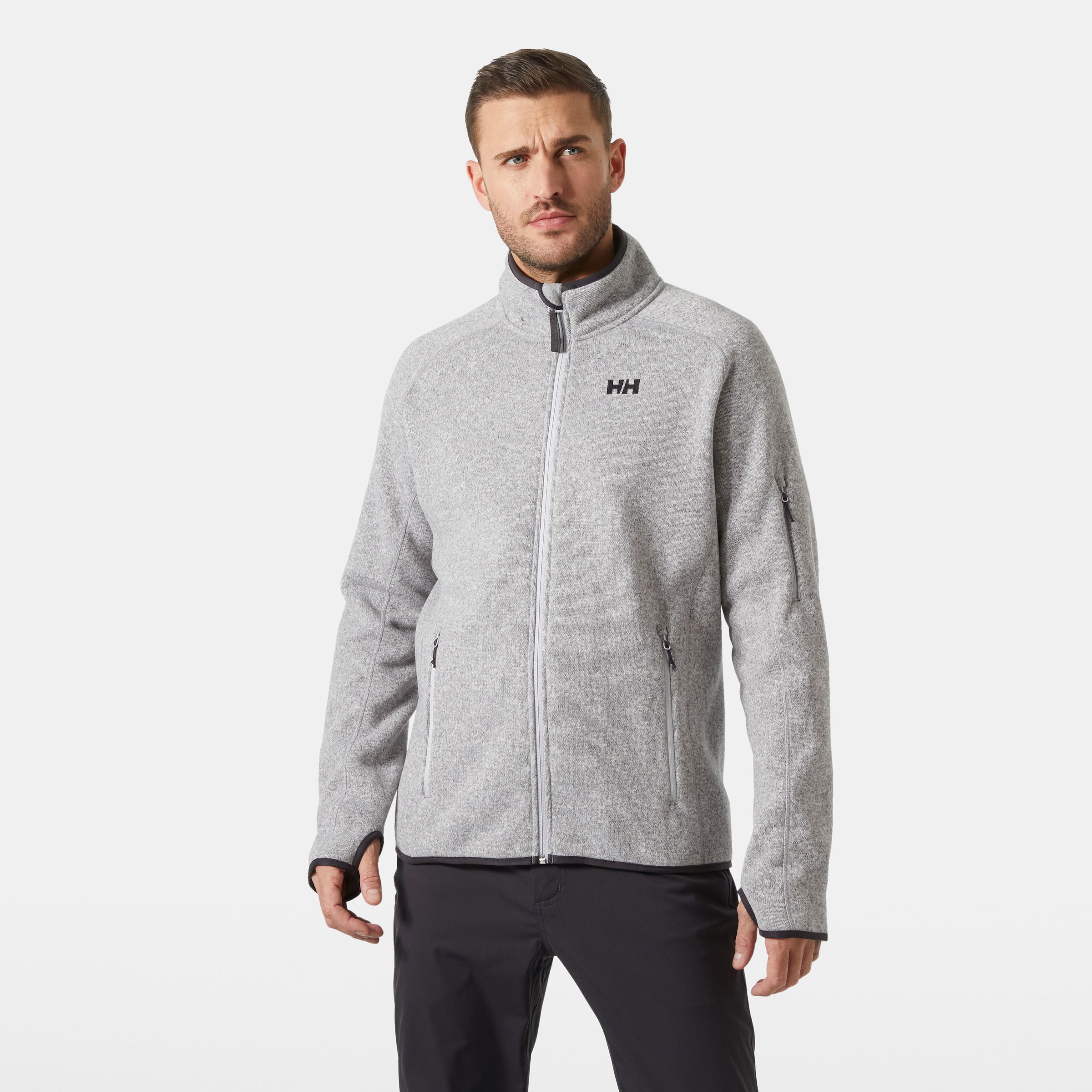 Image of Helly Hansen Strickfleecejacke "VARDE FLEECE JACKET 2.0" für Outdoor- und Streetwear, mit Daumenlöchern, Reissverschlusstaschen