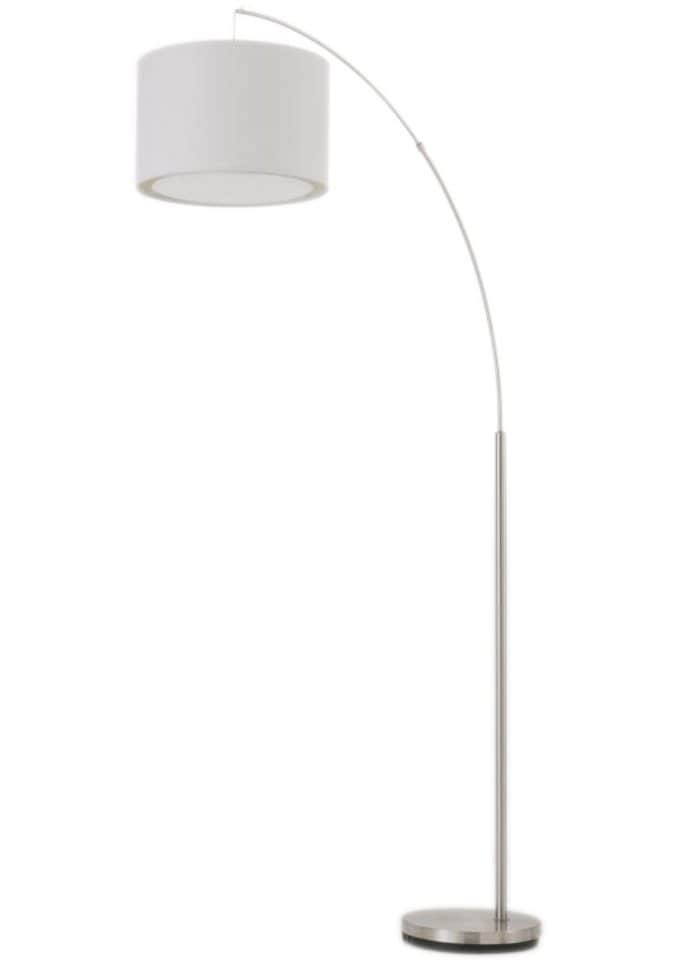 Brilliant Bogenlampe »Clarie«, 1 flammig, Leuchtmittel E27 | ohne Leuchtmittel, 1,8m Höhe, E27 max. 60W, Stoffschirm, Metall/Textil