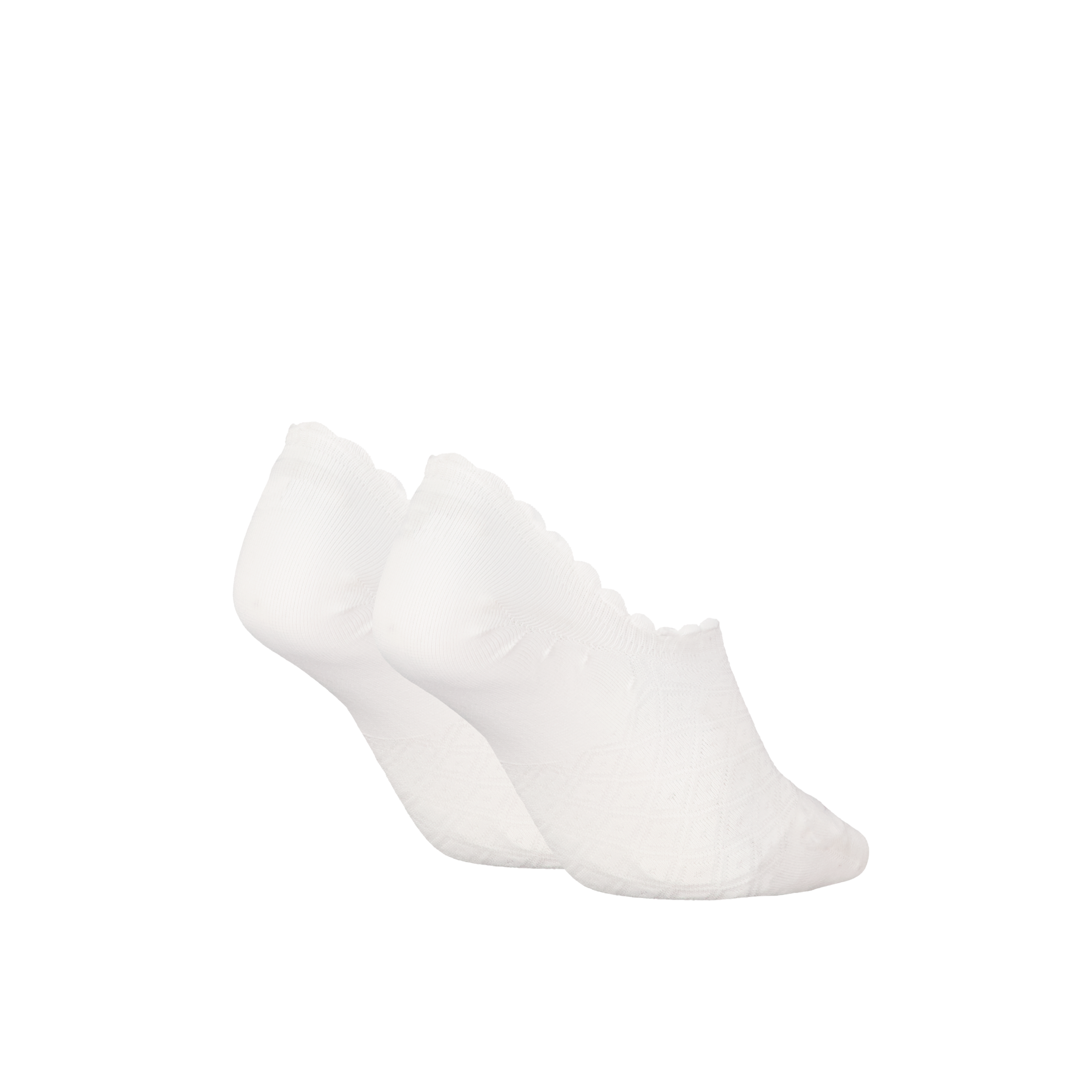 Calvin Klein Jeans Füsslinge »CK WOMEN FOOTIE HIGH CUT 2P DIAMOND«, (2 Paar), Mit gewelltem Rand und tollem Muster