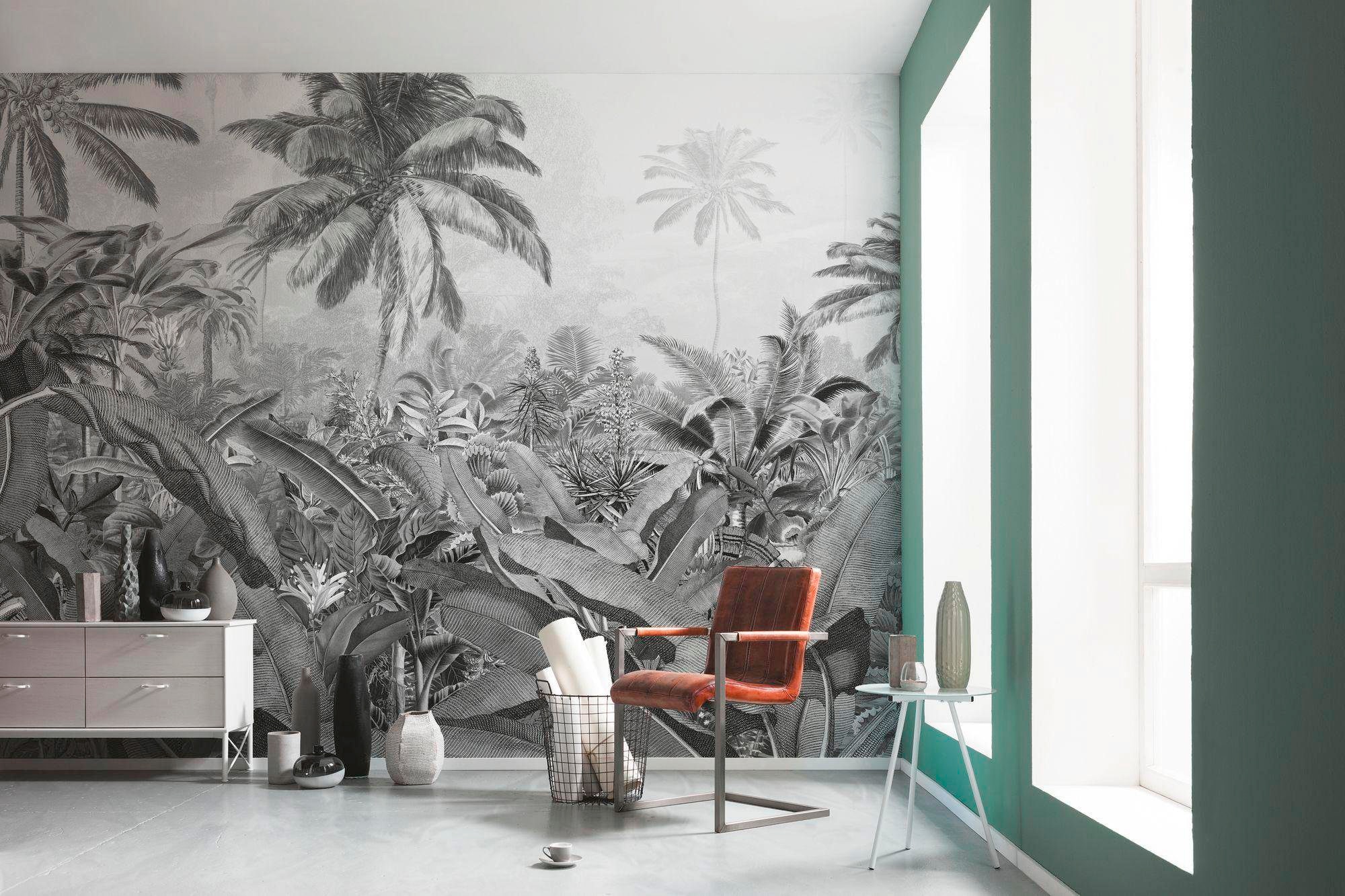 Komar Vliestapete »Digitaldruck Vlies - Amazonia Black & White - Grösse 400 x 250 cm«, bedruckt, Wohnzimmer, Schlafzimmer