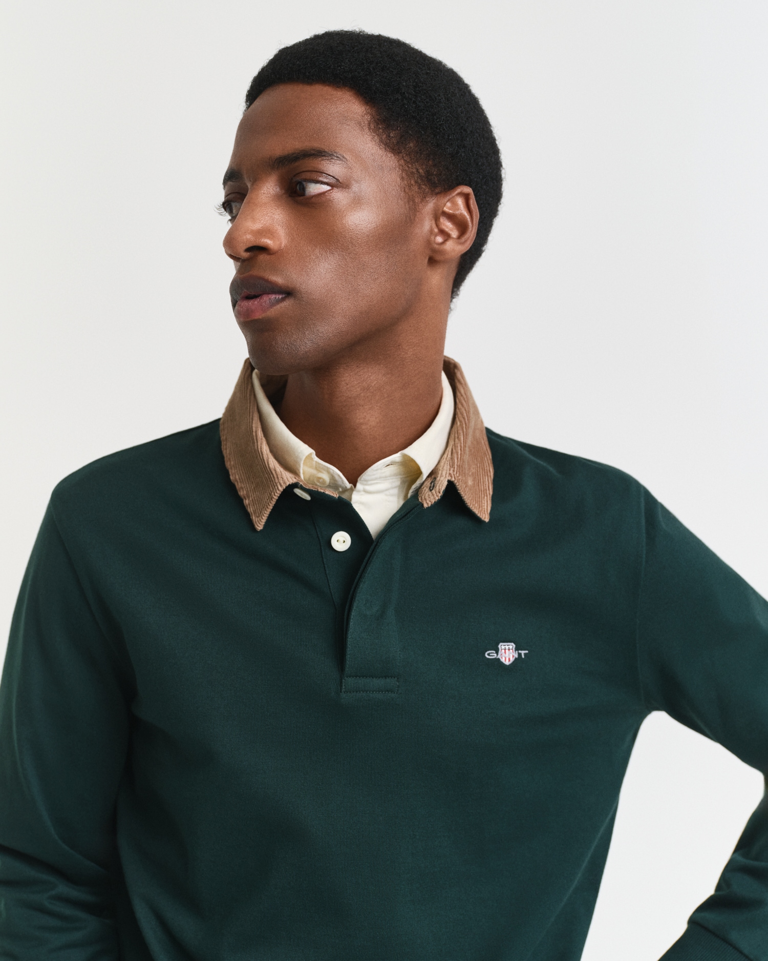 Gant Langarm-Poloshirt »CORD COLLAR HEAVY RUGGER«, Cordkragen, regular fit, seitliche Saumschlitze