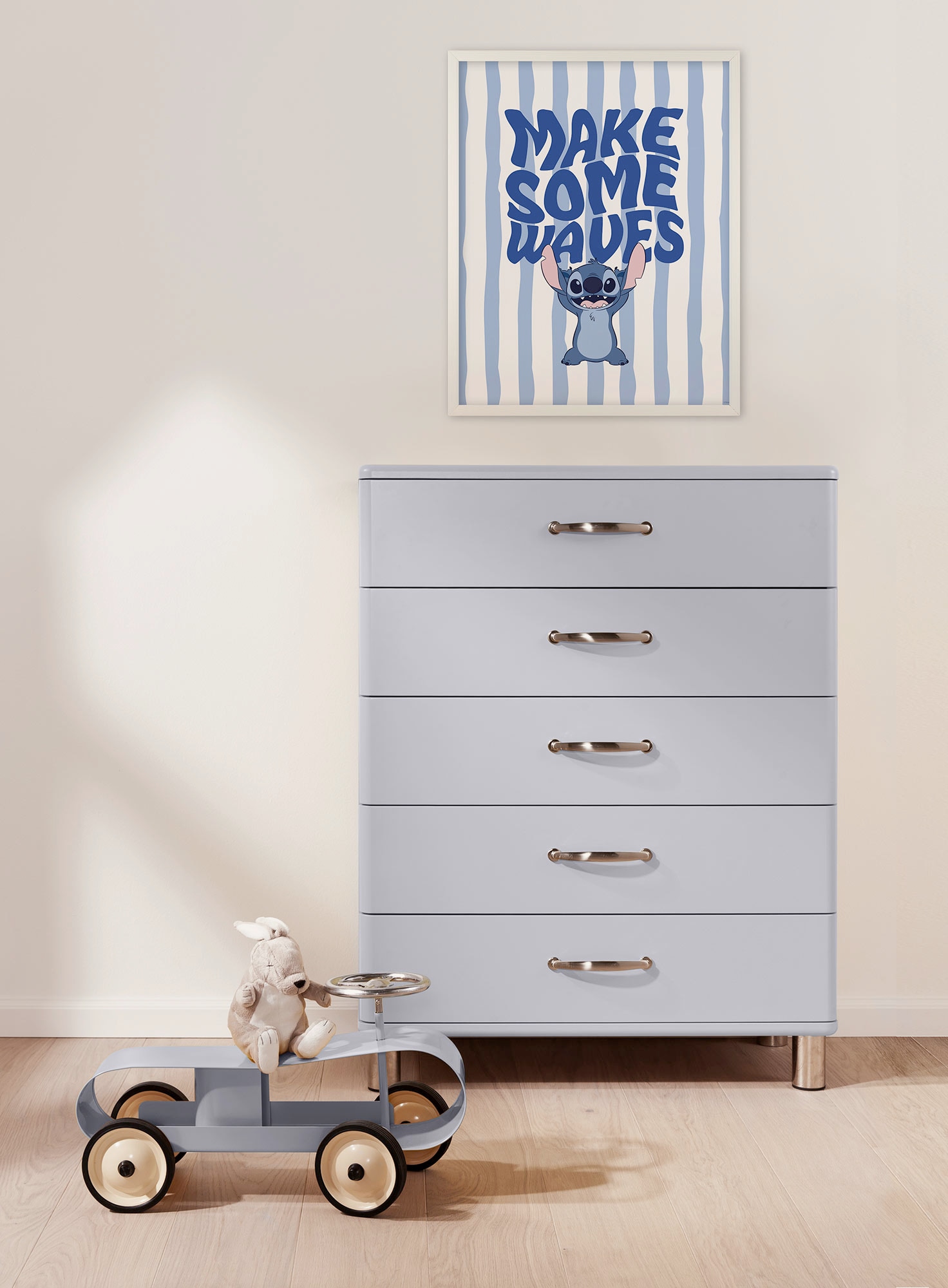 Image of Komar Wandbild "Disney Lilo and Stitch Make Some Waves" Disney Set, 1 Stk. tlg. 40 x 50 cm (Breite x Höhe) - Kinderzimmer, Dekoration