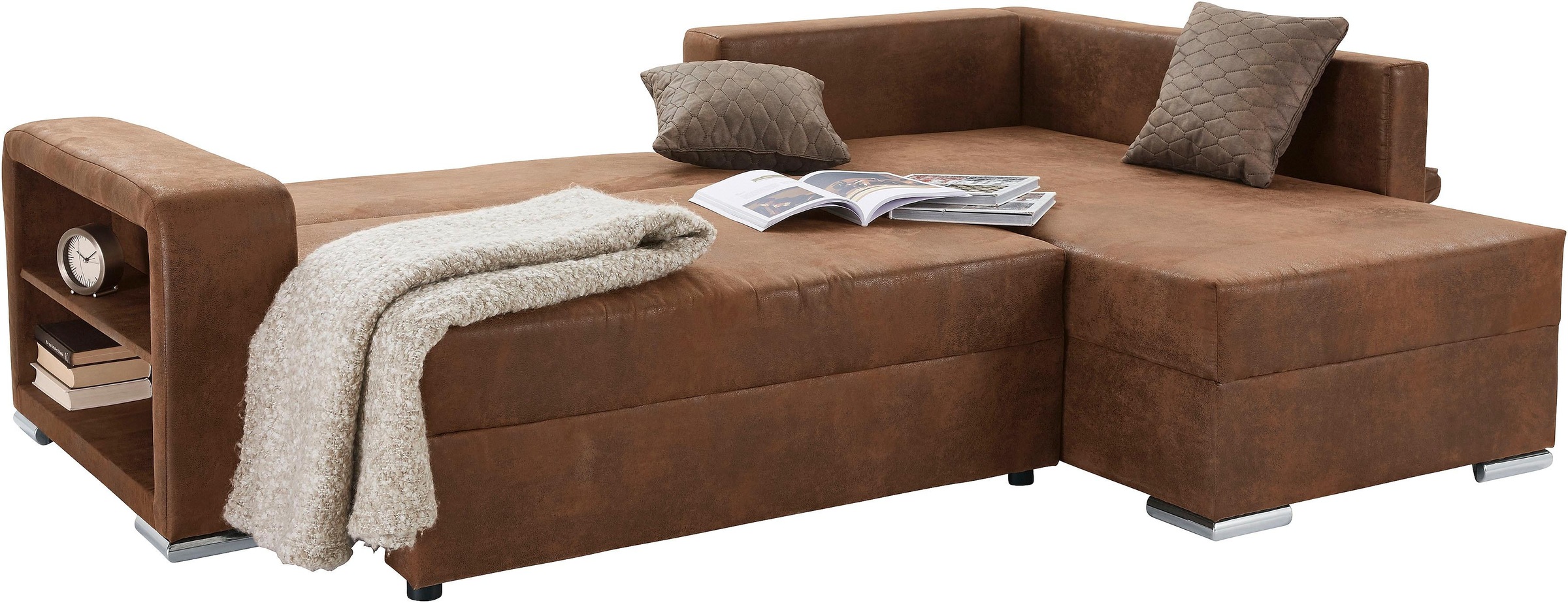 COLLECTION AB Ecksofa »John L-Form«, inklusive Bettfunktion und Bettkasten