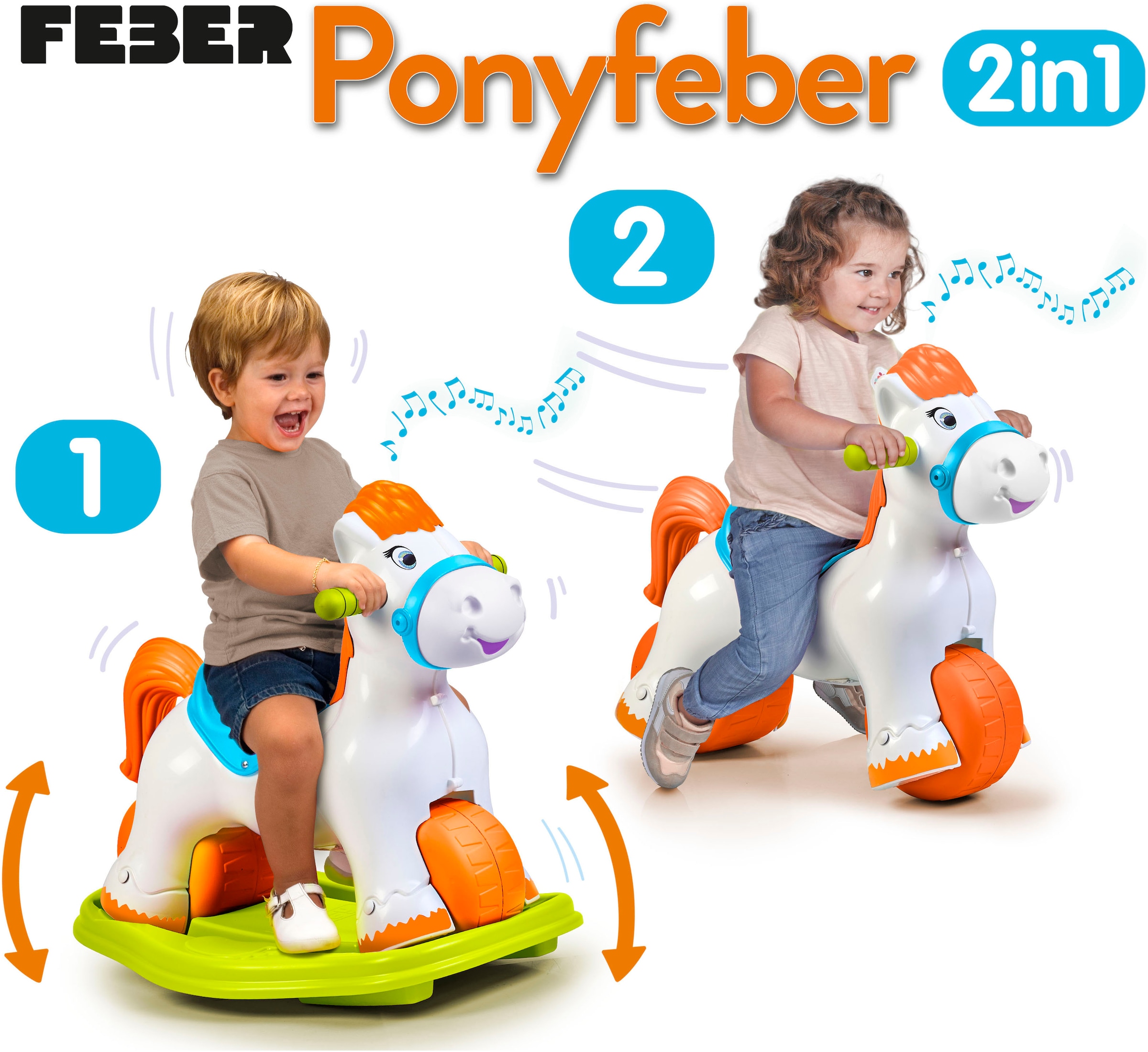 Feber® Schaukelpferd »Ponyferber 2in1« mit Licht- und Soundeffekt; Made in Europe