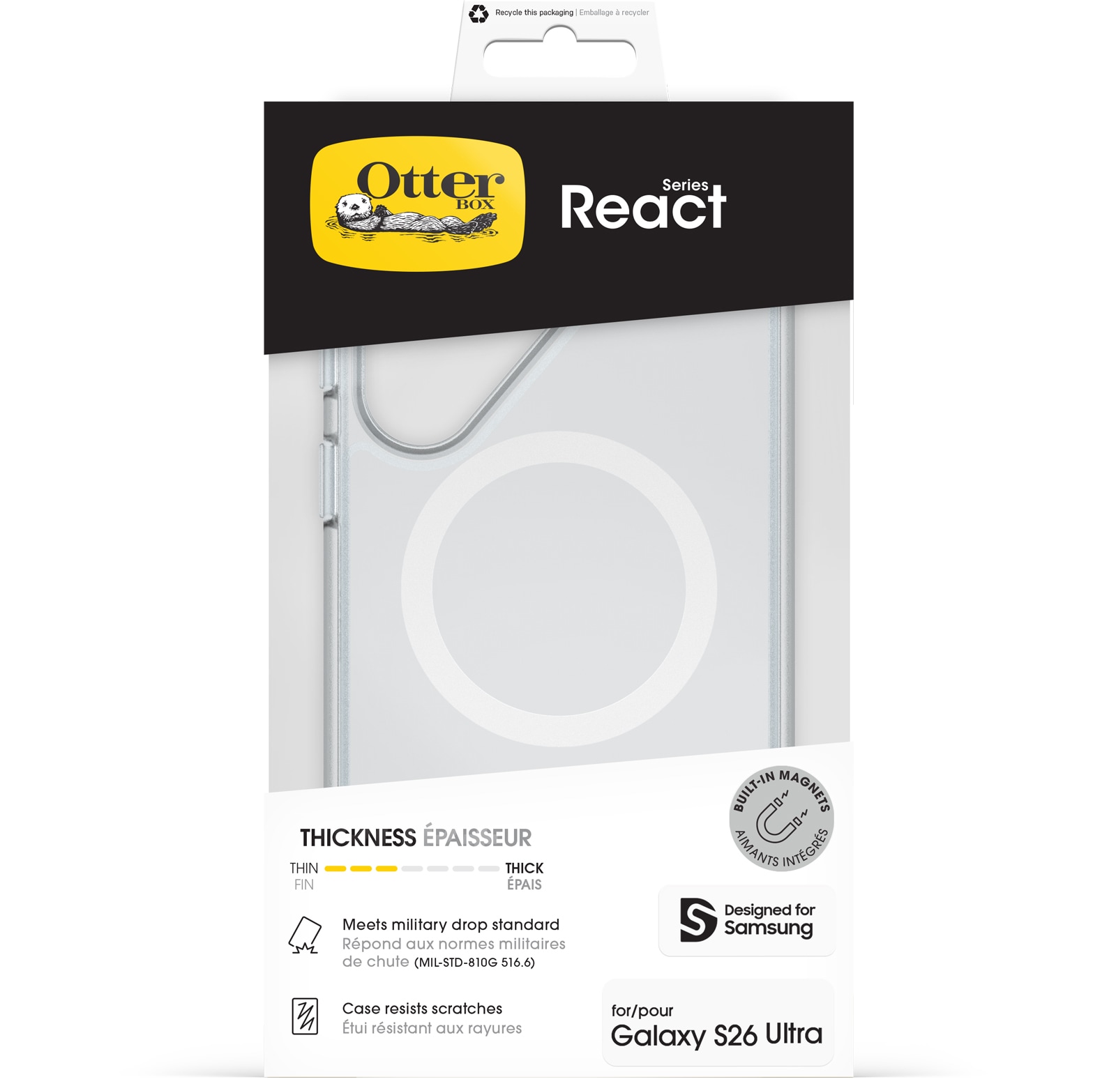 Otterbox Handyhülle »React Series Magnets für Samsung Galaxy S26 Ultra« Samsung Galaxy S26 Ultra Backcover, Schutzhülle, Handyschutzhülle, Case, Schutzcase, stossfest