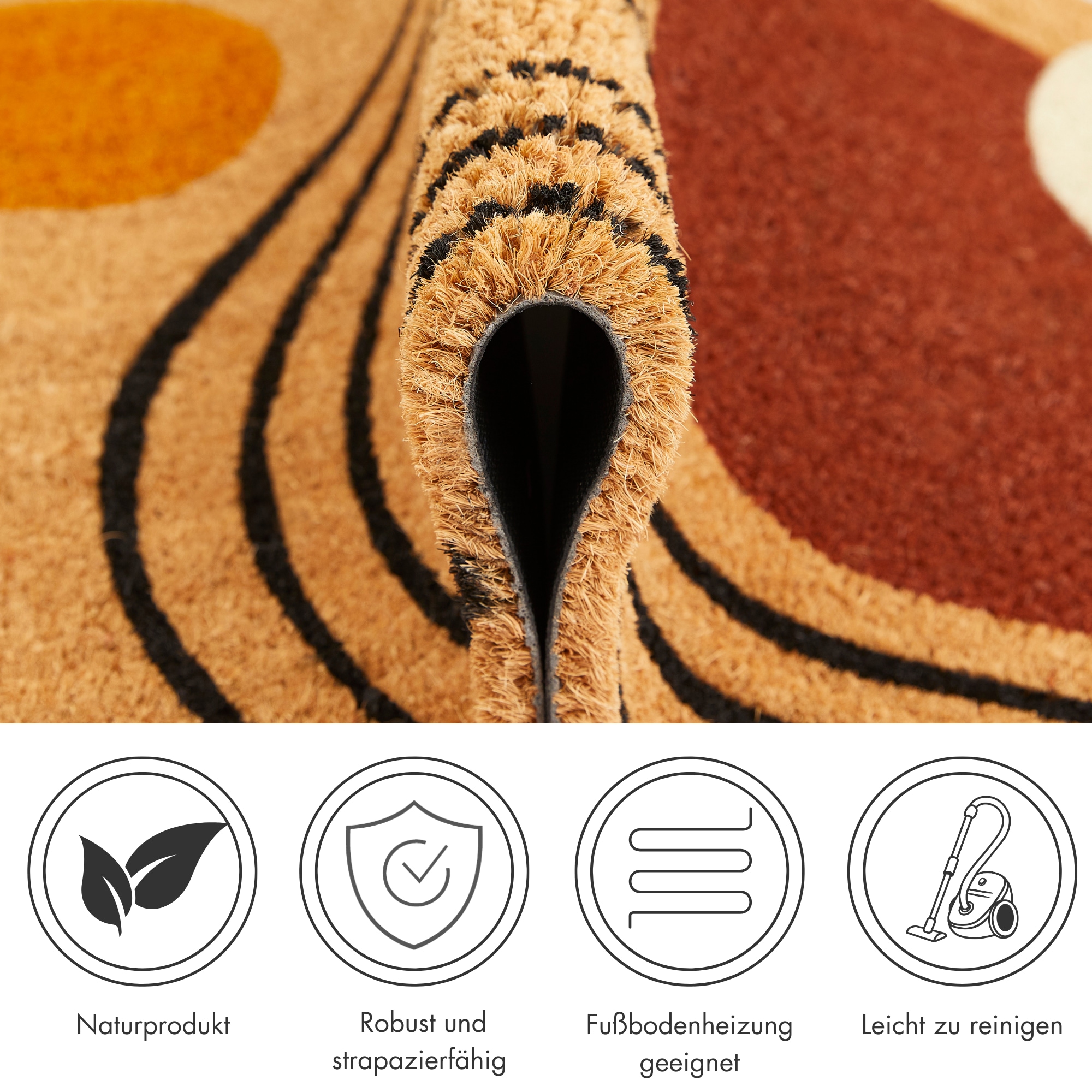 Andiamo Fussmatte »Kokos«, rechteckig, 17 mm Höhe, Schmutzfangmatte, verschiedene Designs, In- und Outdoor geeignet