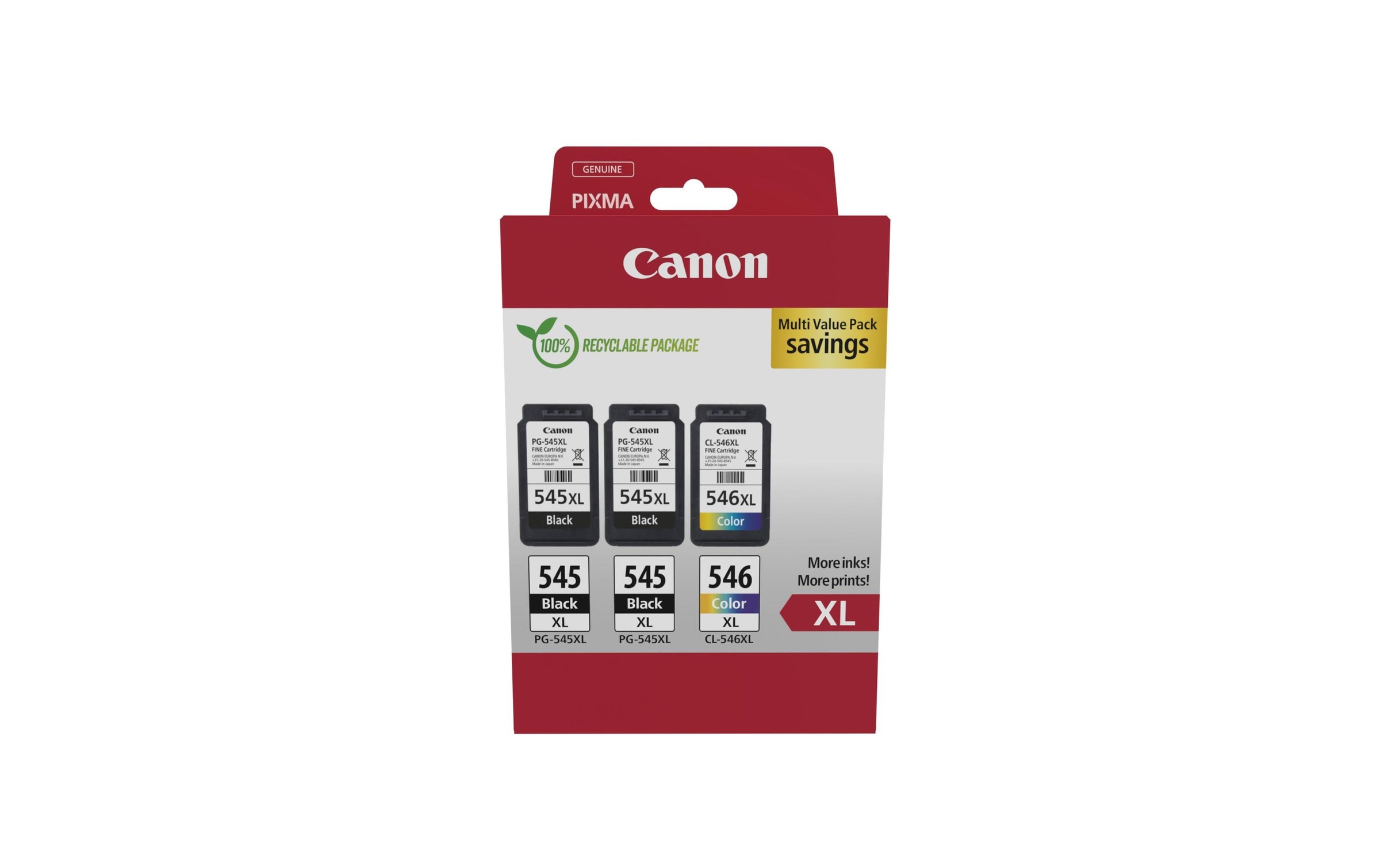 Image of Canon Tintenpatrone "2x PG-545XL/1xCL-546XL Multipack Black/Cyan/Magenta/Yellow"