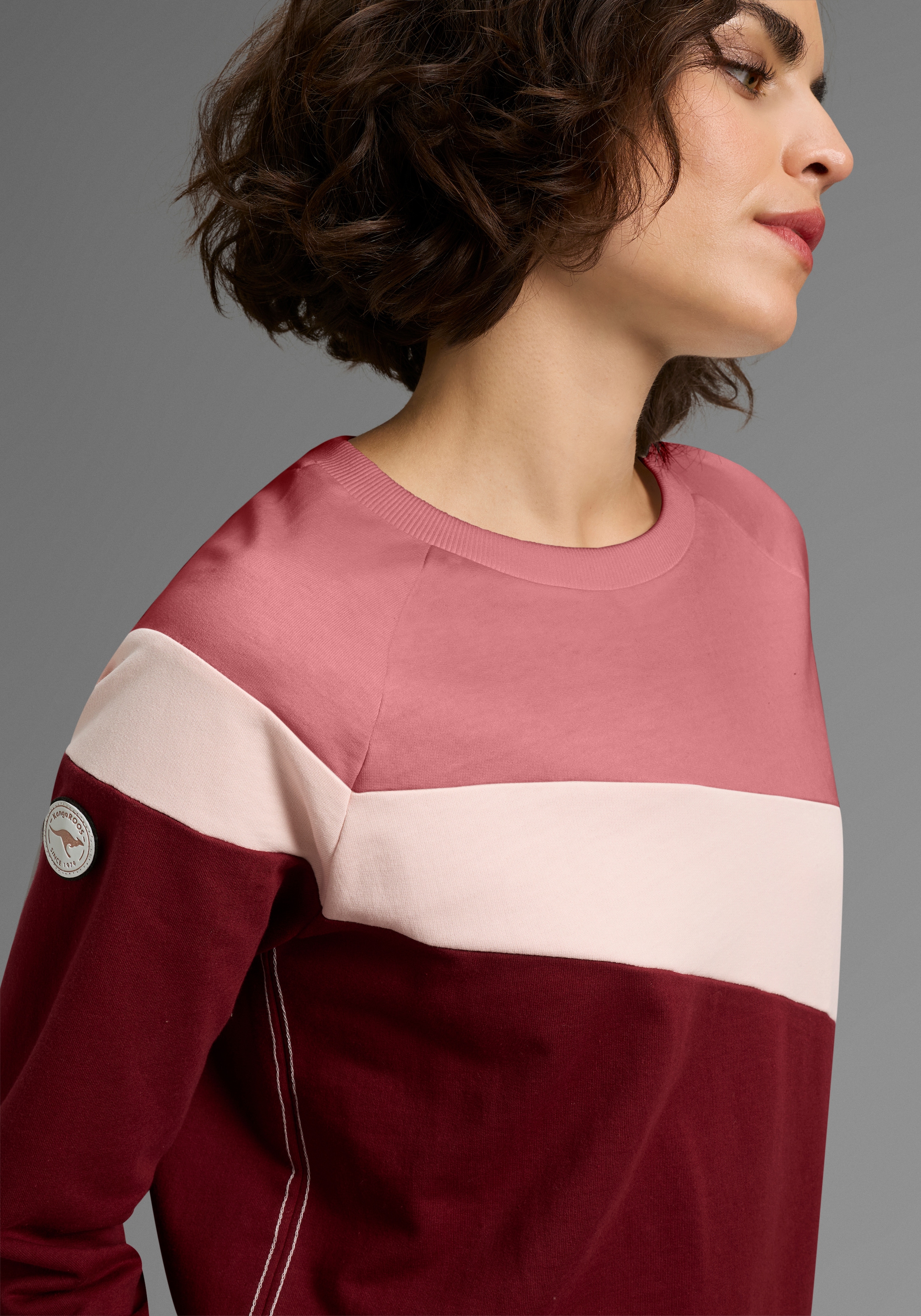 KangaROOS Sweatshirt im Colorblock Design mit süssen Details