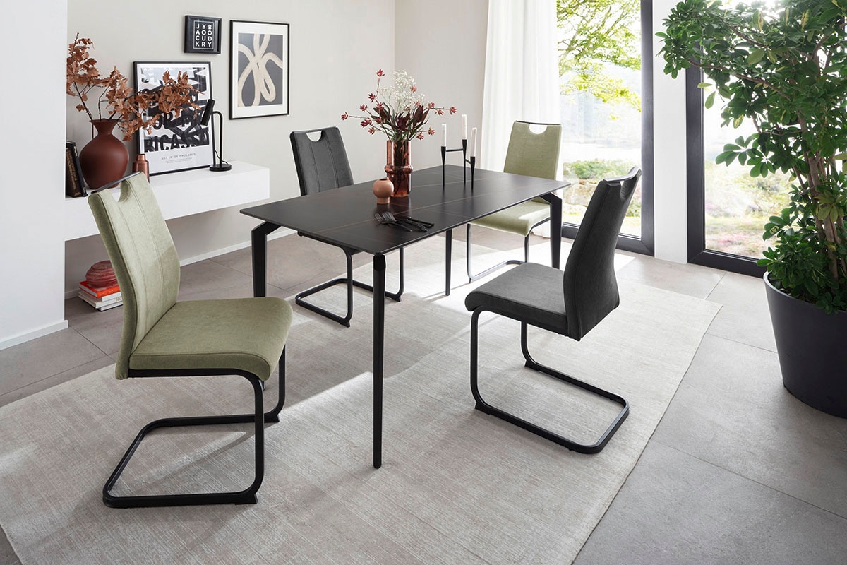 MCA furniture Esstisch »FREMONT 4-Fuss Tisch«, (Einzelstück), Keramik,Metall,Tischplatte 1,2cm, 4-6 Personen