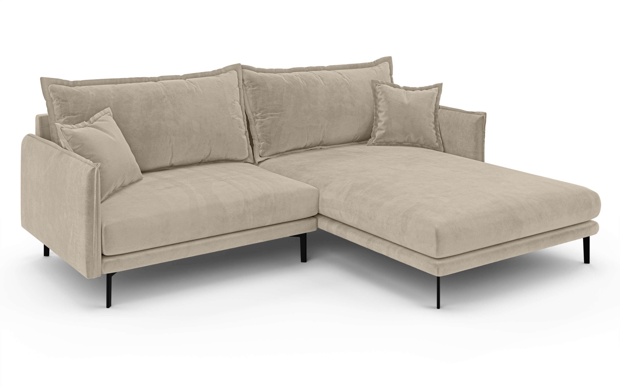 INOSIGN Ecksofa »ALEXANDRIA mit Recamiere rechts oder links bestellbar, moderne Bezüge«, L-Form mit Wellenunterfederung, Masse: B/H/T 246/86/190 cm