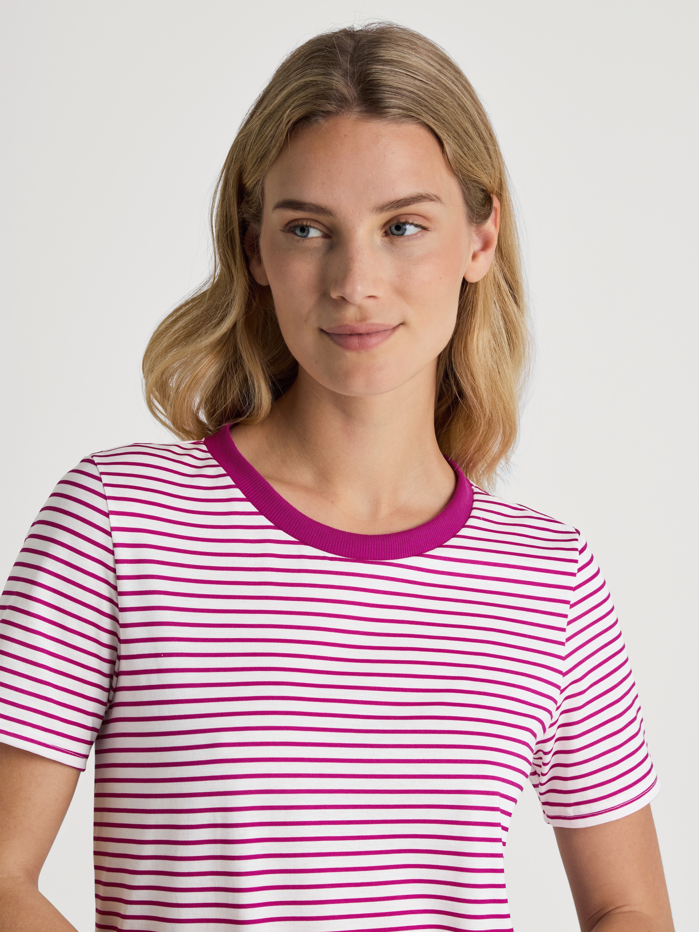 CALIDA Nachthemd »Marine Dreams«, Streifen, Pure Cotton, Kurzarm, bequem, Single Jersey Qualität