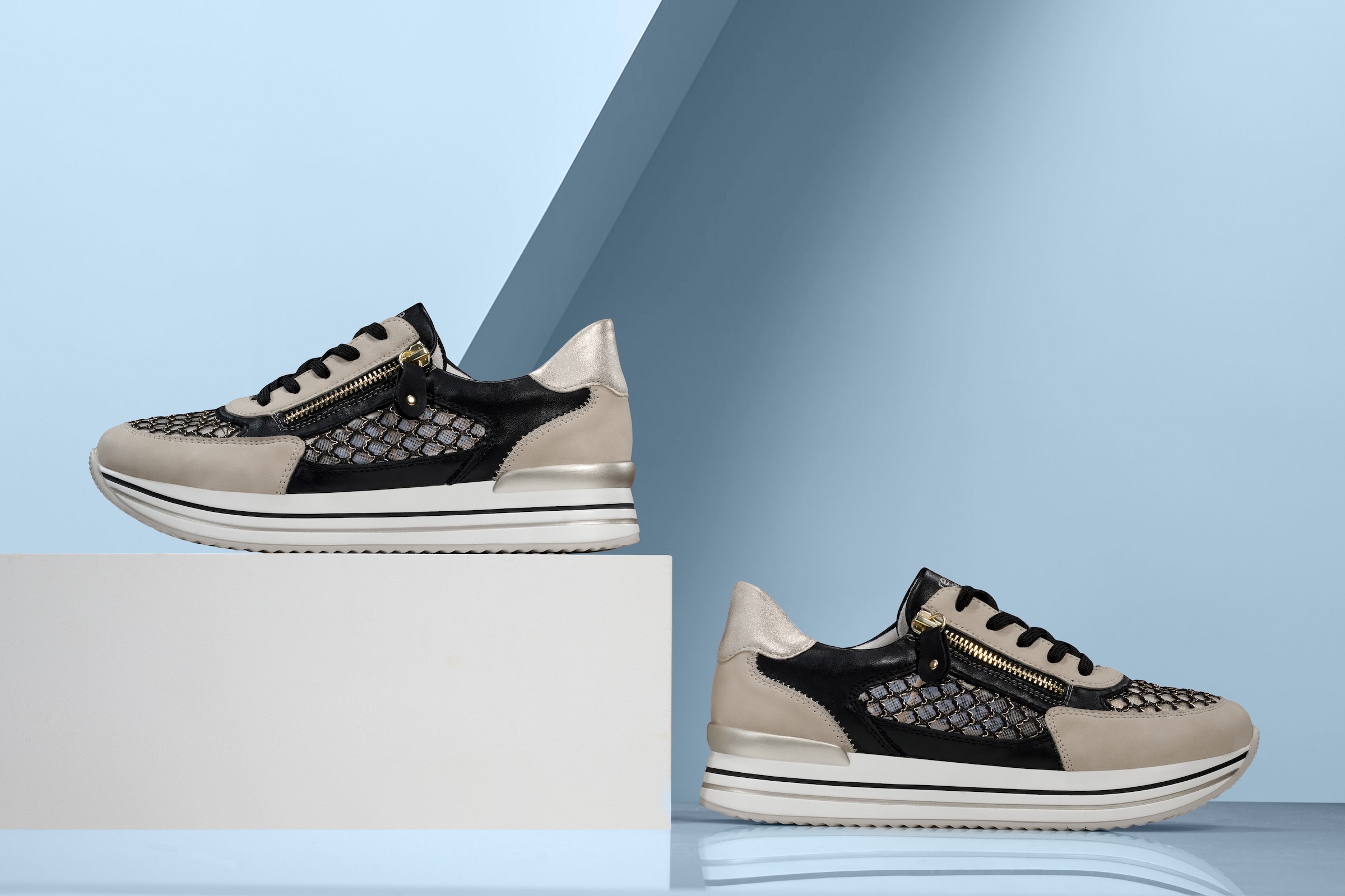 Remonte Baskets à plateforme  , Freiezitschuh, Halbschuh, Schnürschuh, vegan, Kontrastbesatz