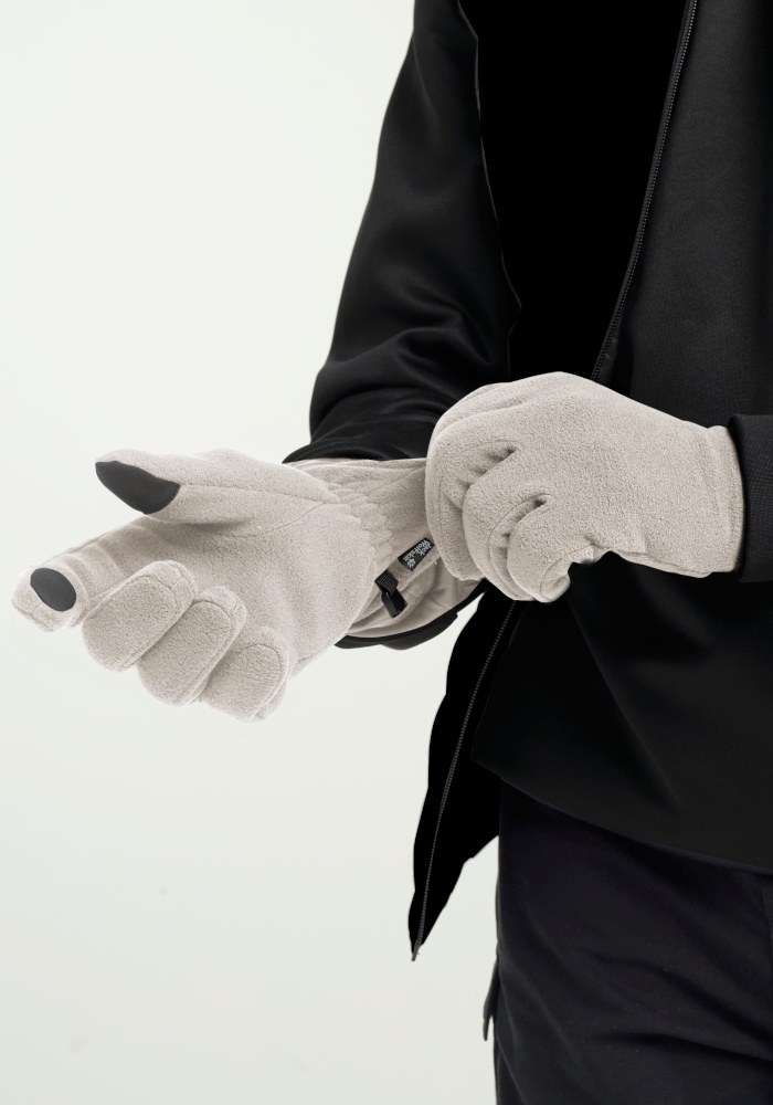 Jack Wolfskin Gants de peau »REAL STUFF GLOVE« Gants en polaire, légers, compatibles écran tactile