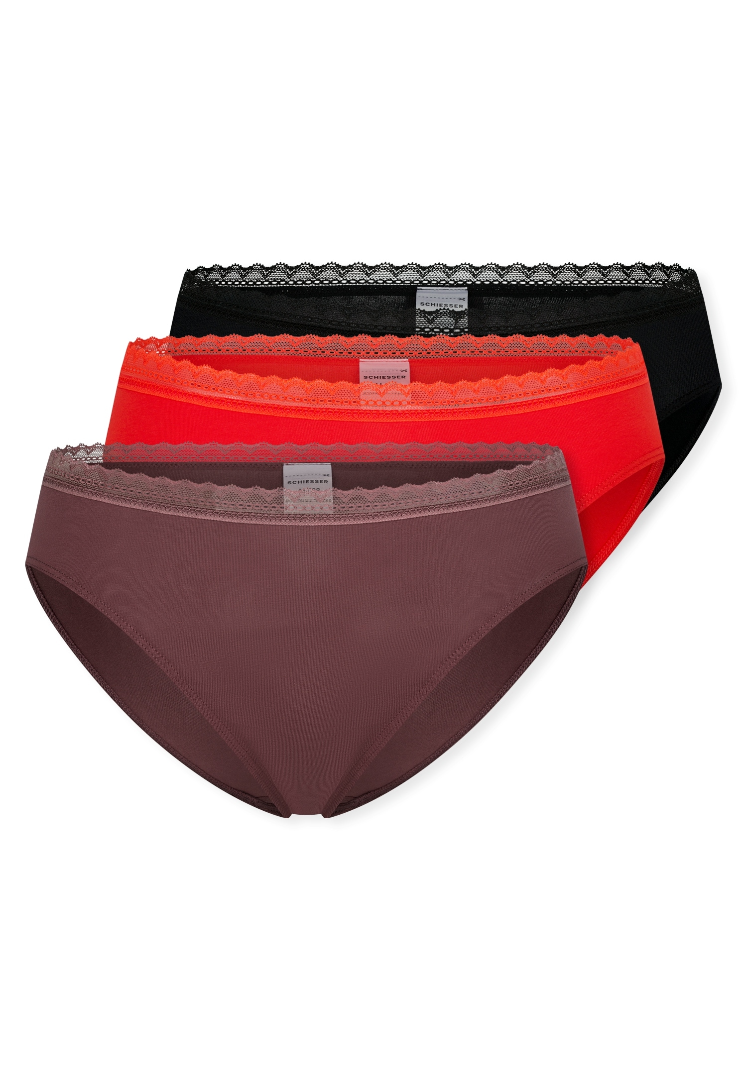 Schiesser Slip rio »Modern Multipacks« Dentelle, mélange de coton, jersey simple