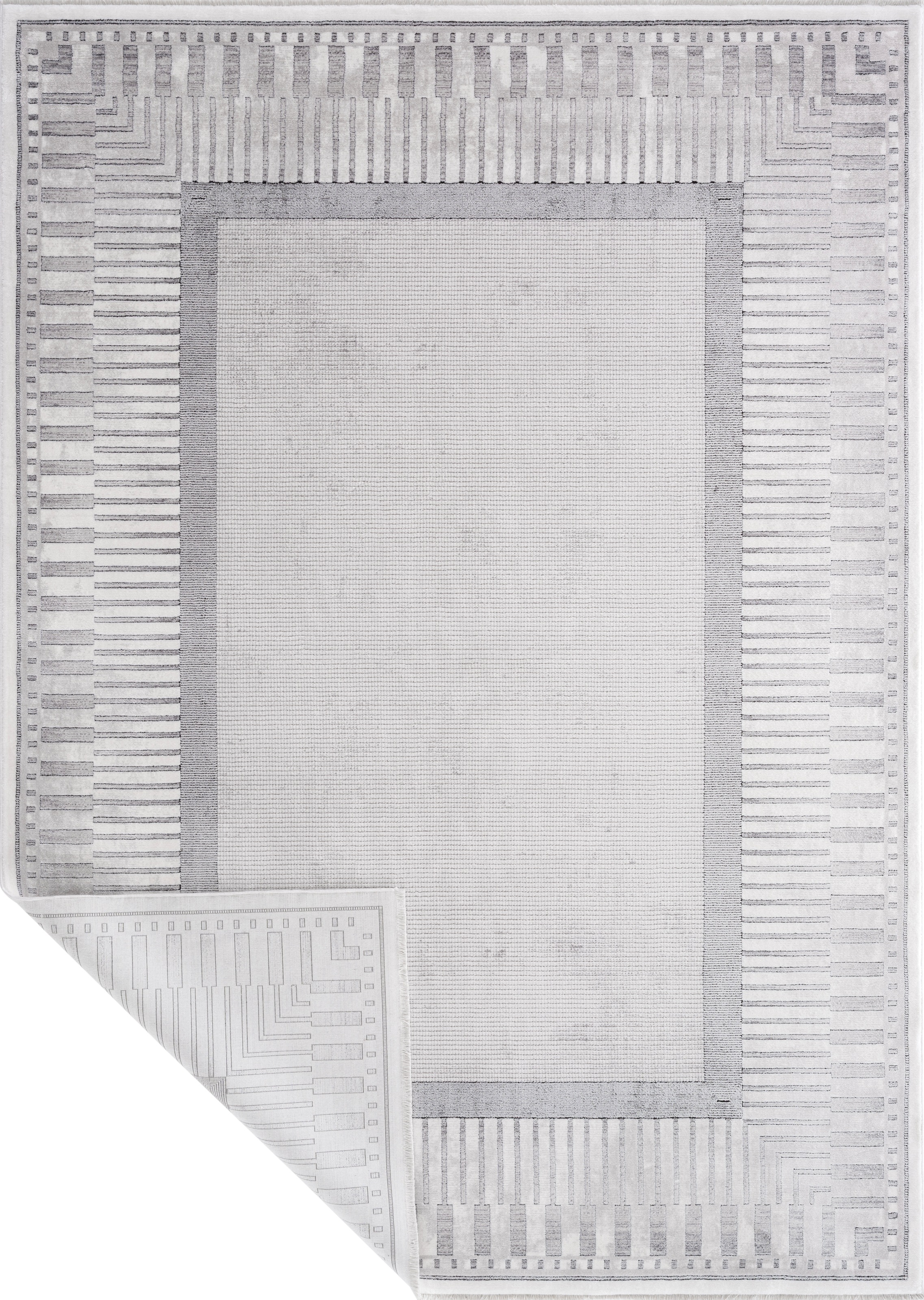 Calvin Klein home Teppich »Luster, mit Fransen, Designerteppich« rechteckig 6 mm Höhe Rahmen, Muster, meliert, Wohnzimmer, Schlafzimmer, Esszimmer