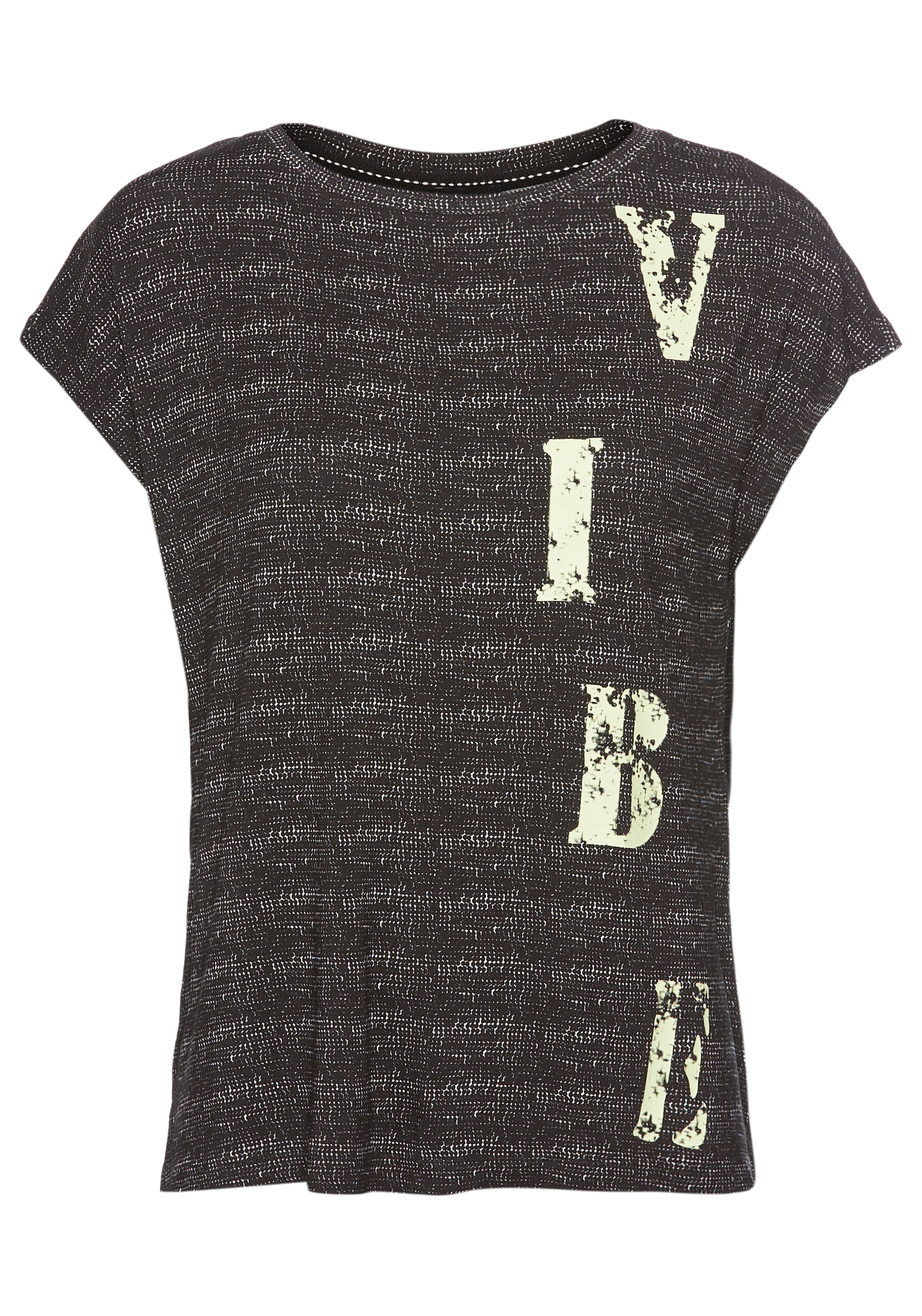 Image of Laura Scott T-Shirt in besonderer Melange-Optik mit Schriftzug
