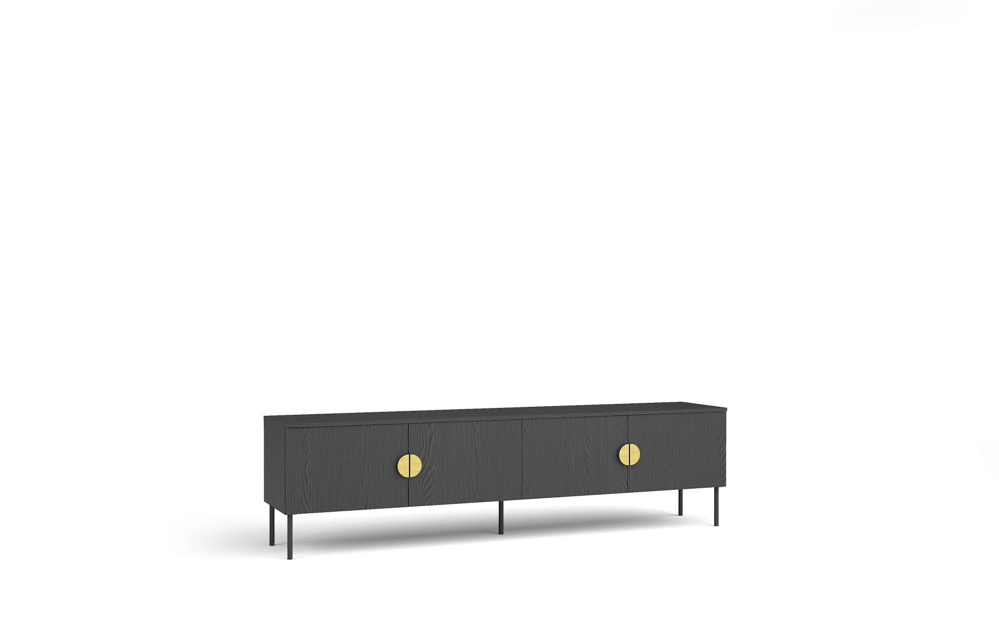 Home affaire Lowboard »BELLOT TV-Schrank mit 2 Türen, Masse B/T/H: 160/40/53,6 cm«, (1 St.), schwarze Farbe, mit holzähnlicher Struktur