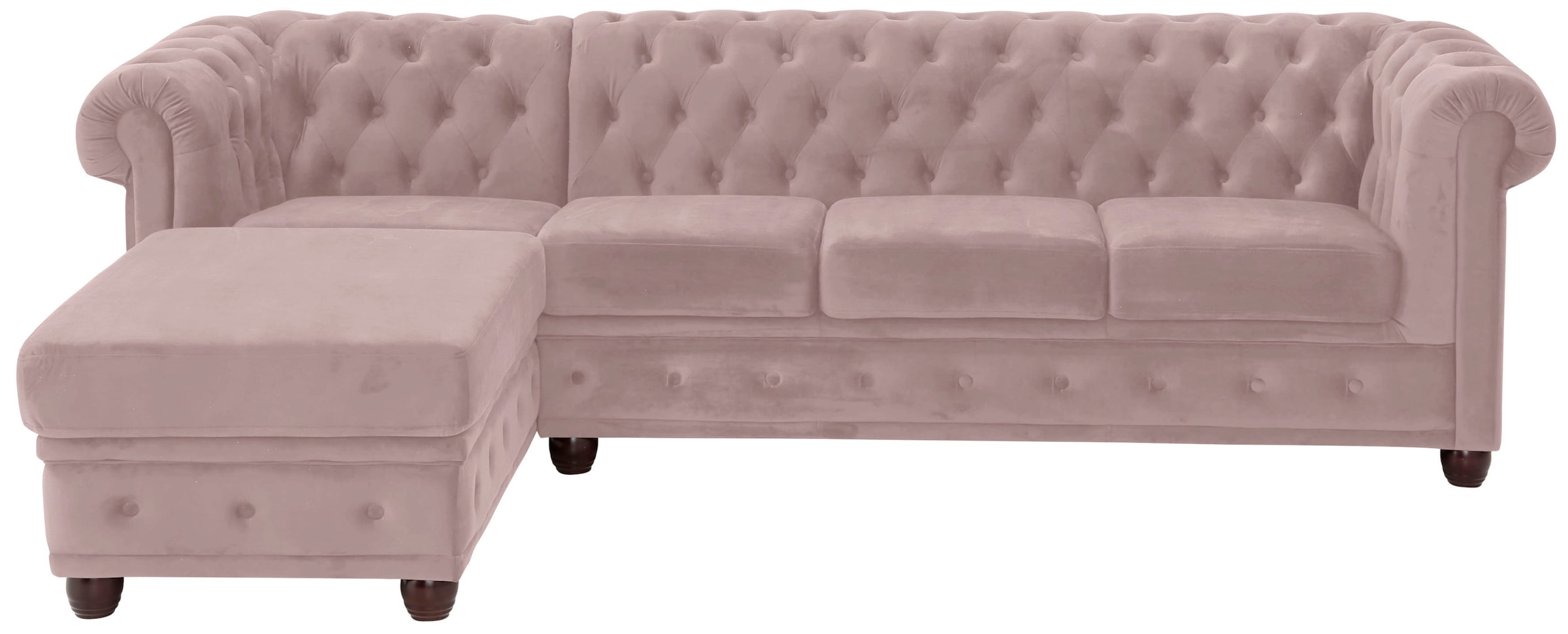 Home affaire Canapé Chesterfield »New Castle L-Form« hochwertige Knopfheftung in Chesterfield-Design, B/T/H: 255(171/72)